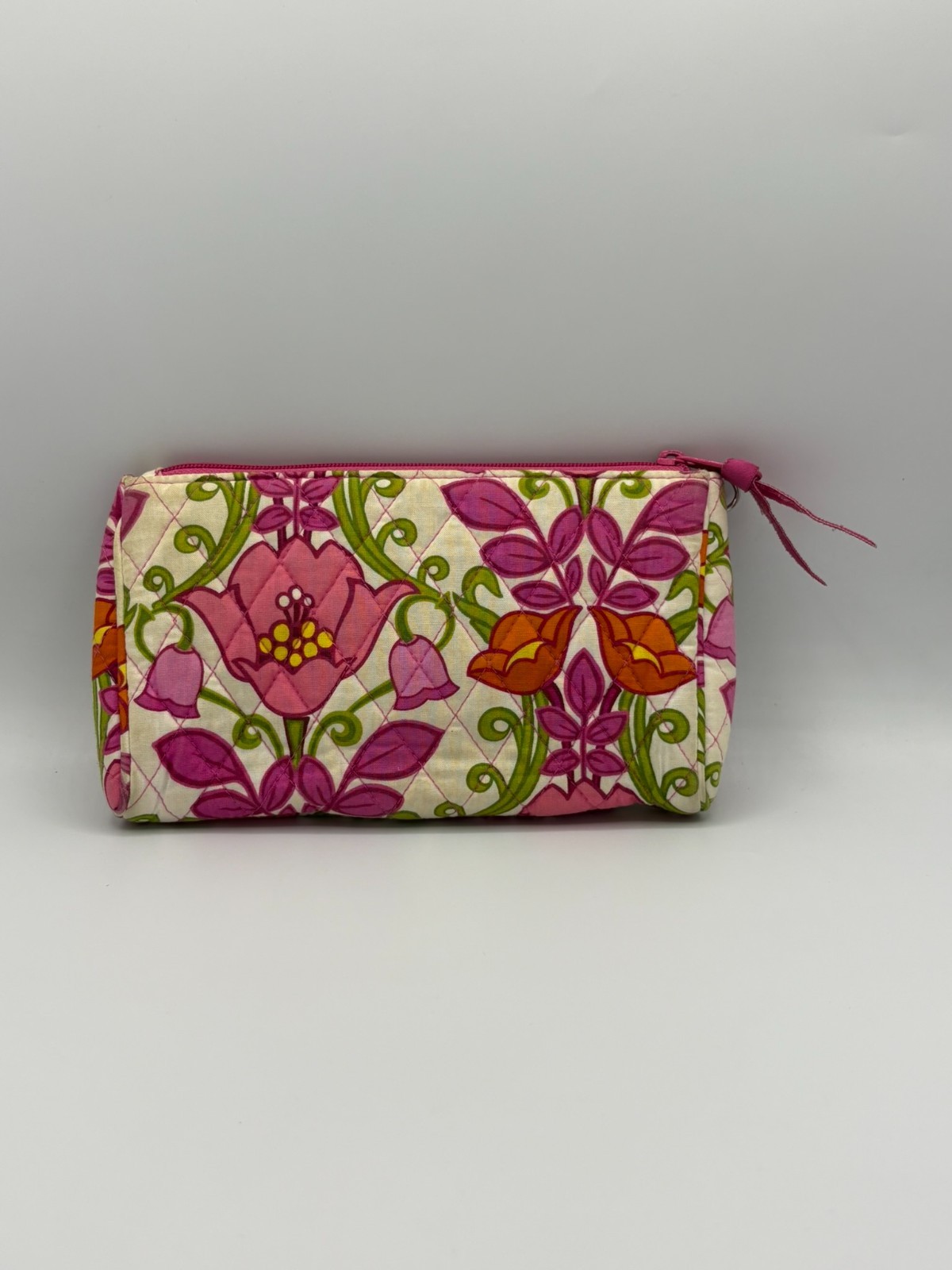 Vera Bradley Lilli Bell Push Lock Wristlet Wallet Purse Pink Floral Retired FLAW