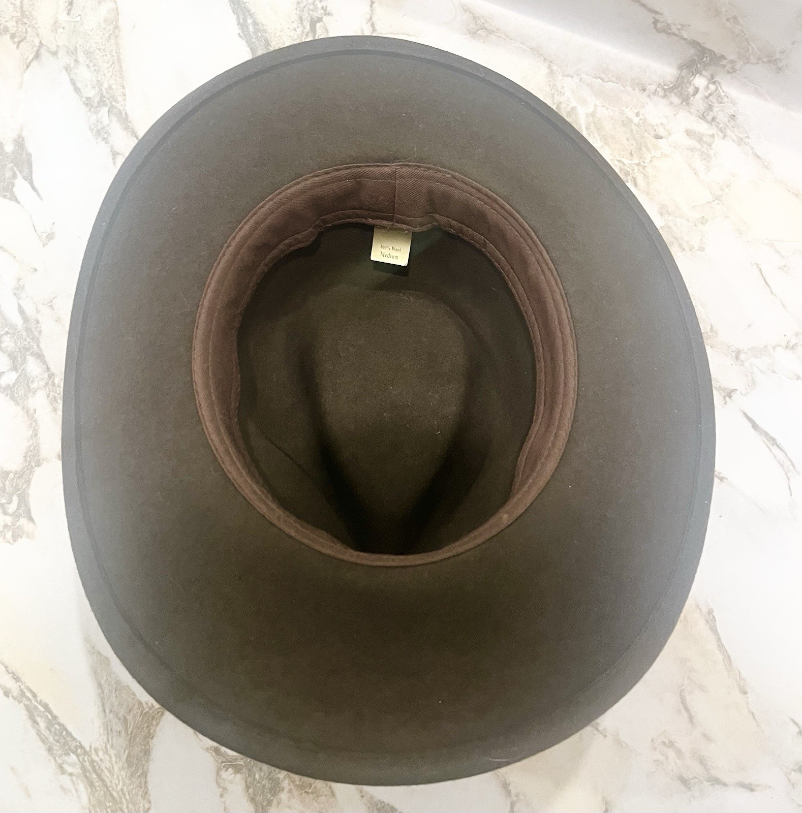 Vintage Brown 100% Wool Fedora Hat Wide Brim Medium Unbranded Classic