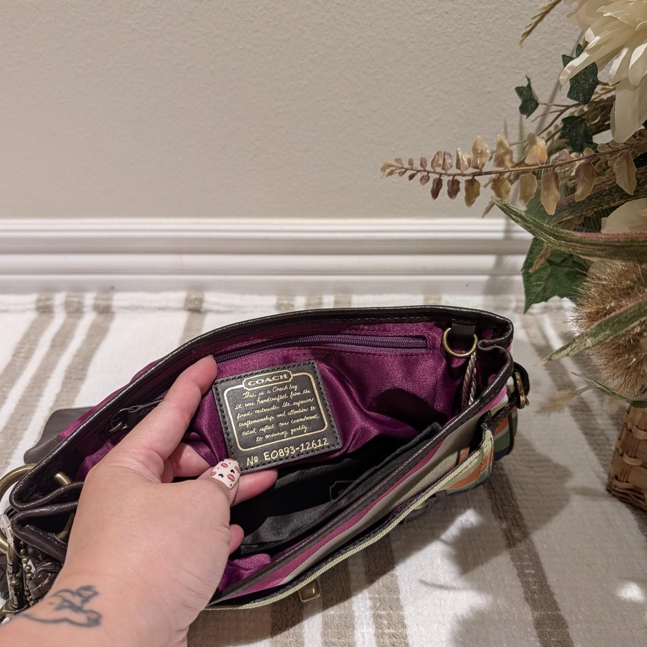 Coach Limited Edit Bag Y2k 65th Anniversary Legacy Wool Striped Ovs Large Clutch