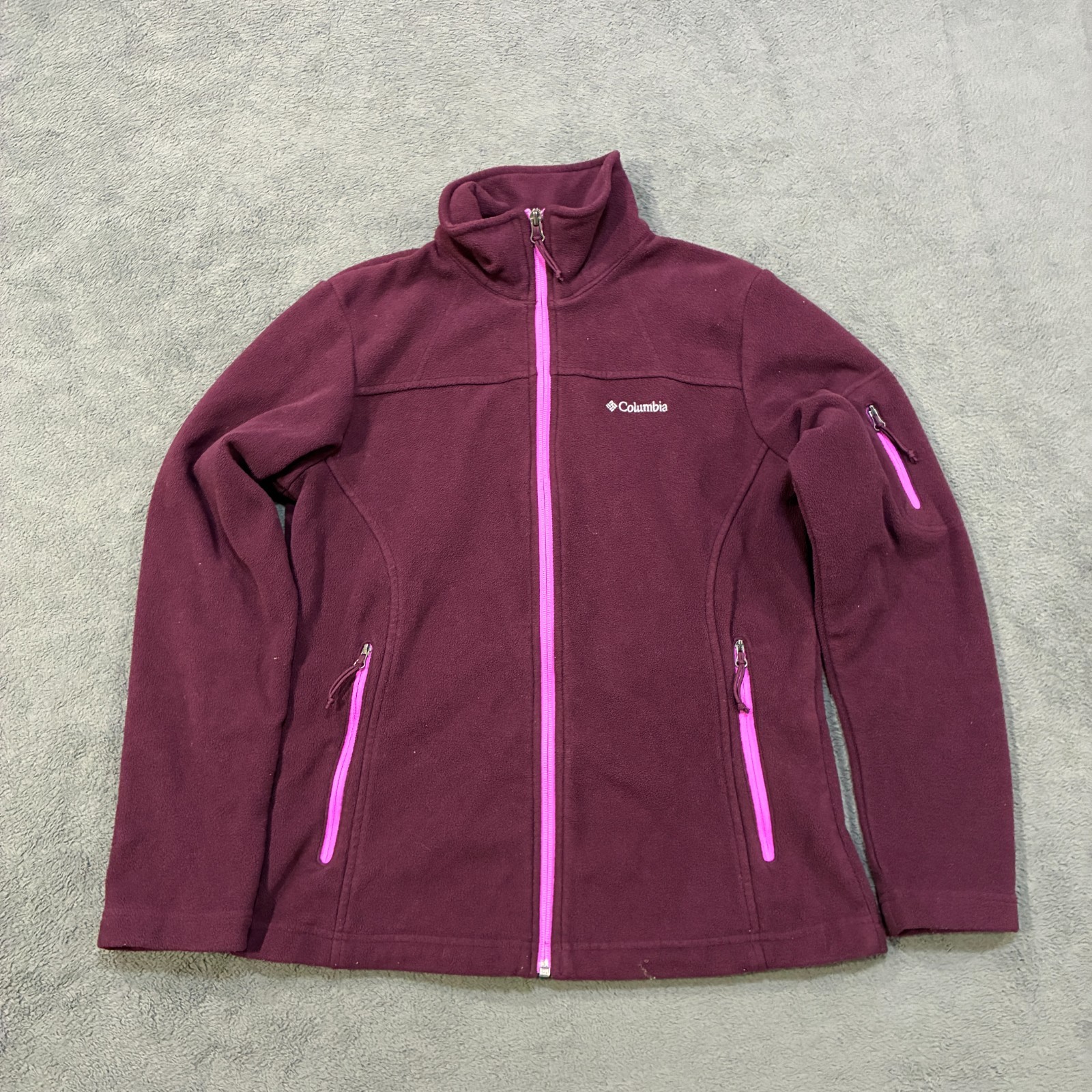 Columbia Fast Trek II Rich Wine Outdoor Full Zip Fleece Jacket Womens Size Small