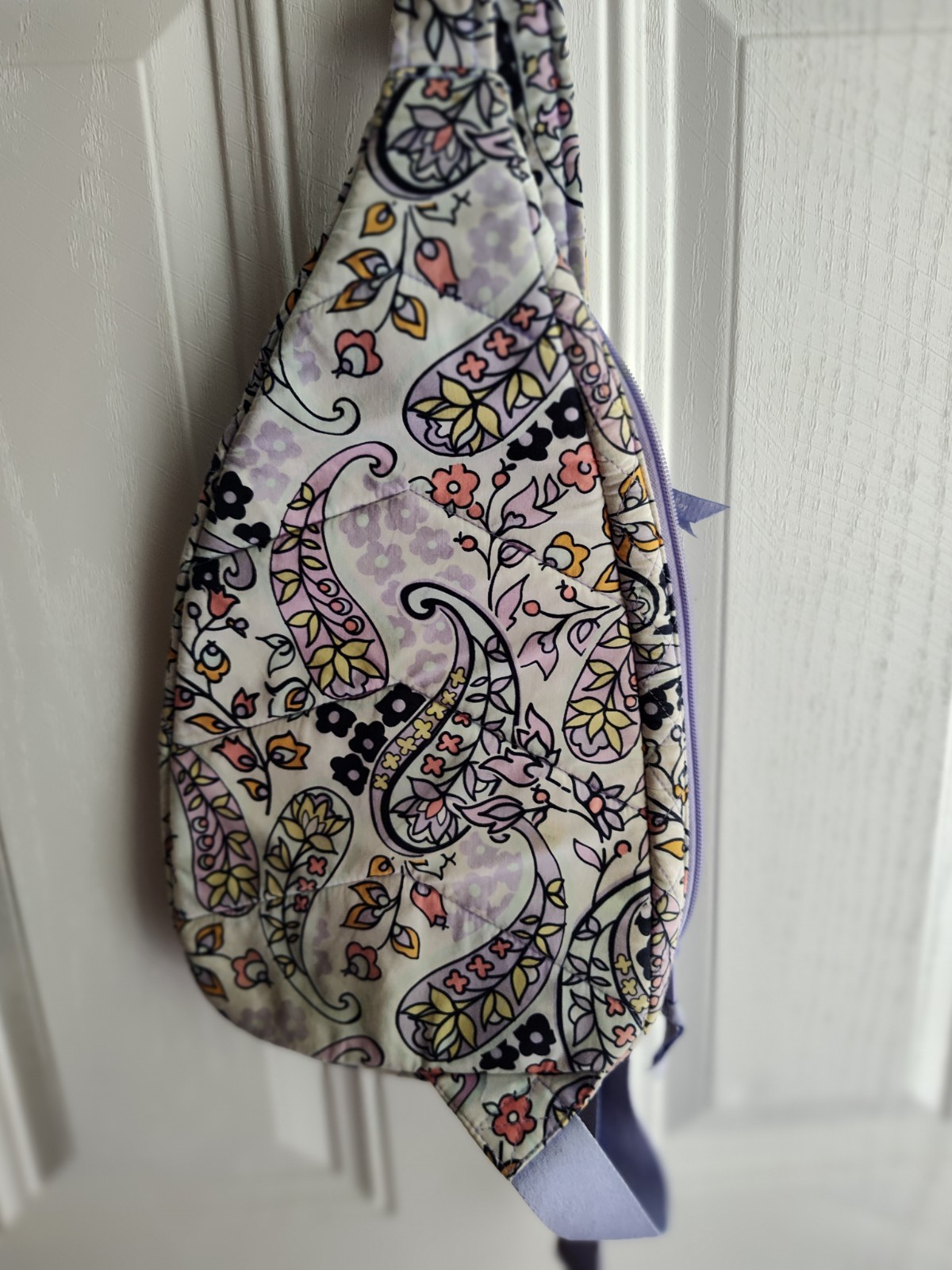 Vera Bradley Maddelena Soft Paisley Crossbody, In Lavendar, Cream And Pink.