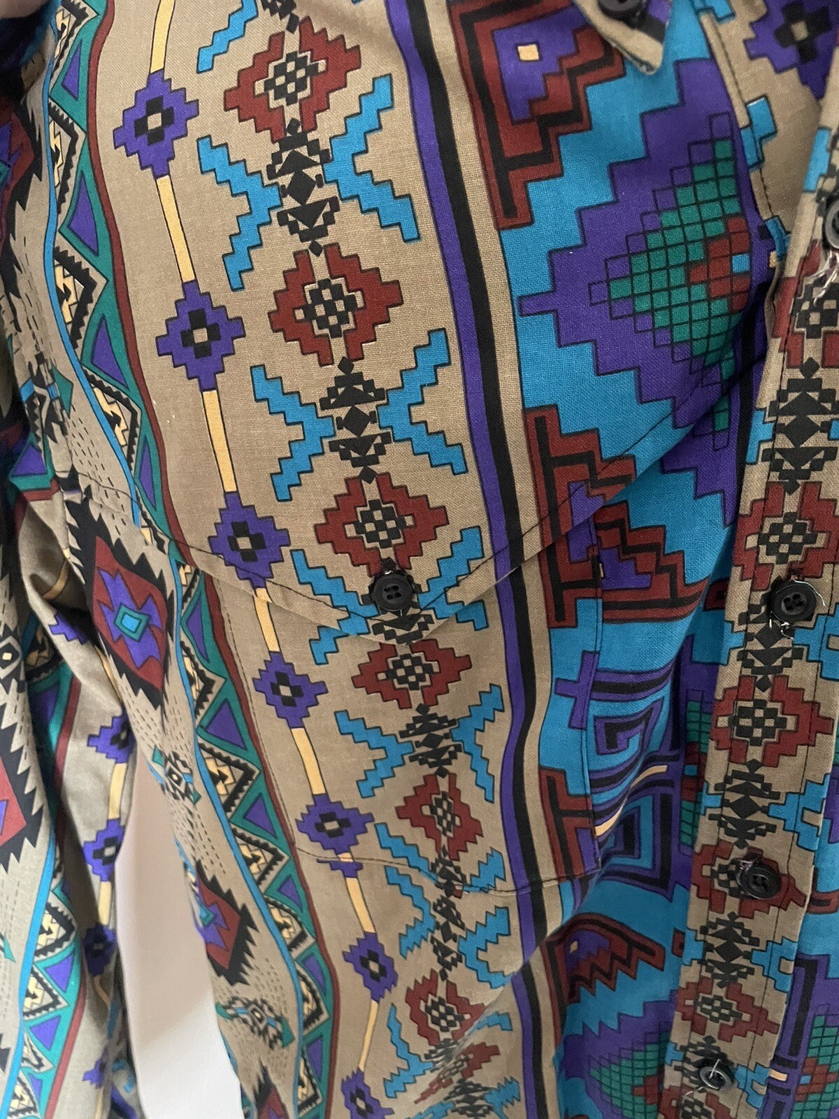 Retro Rodeo Vintage Plainsman READ!! Aztec Western, Cowboy Collectible Shirt