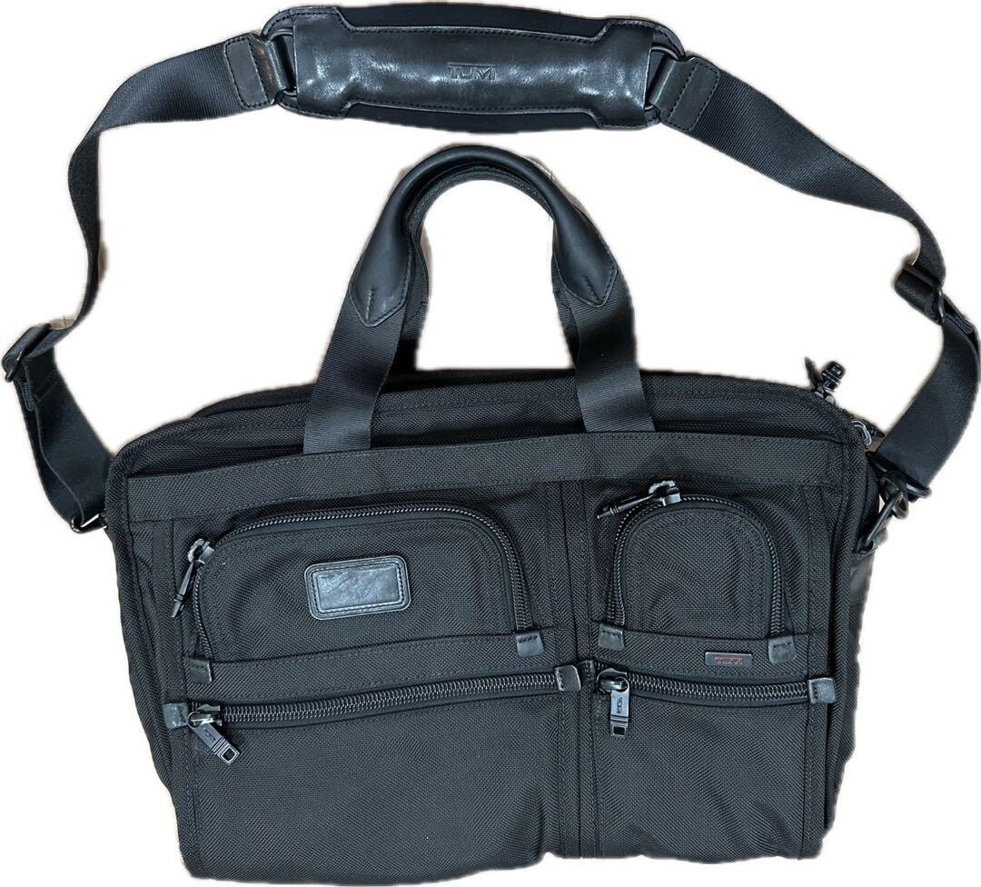 TUMI 26160DH Black Ballistic Nylon Expandable 2Way Business Briefcase Laptop Bag
