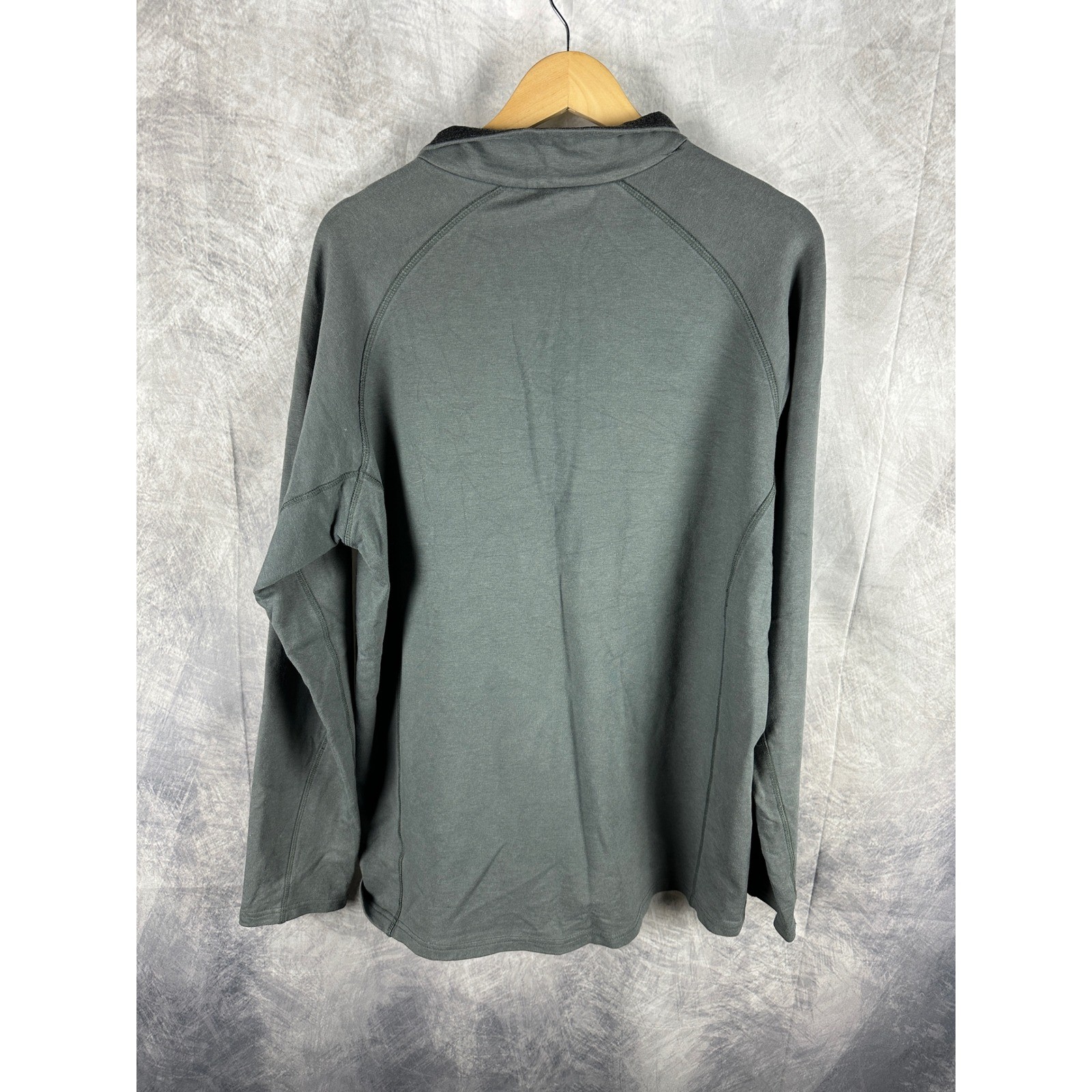 Free Fly Mens Bamboo Fleece Quarter Zip Pullover Grey XL Chest Pocket