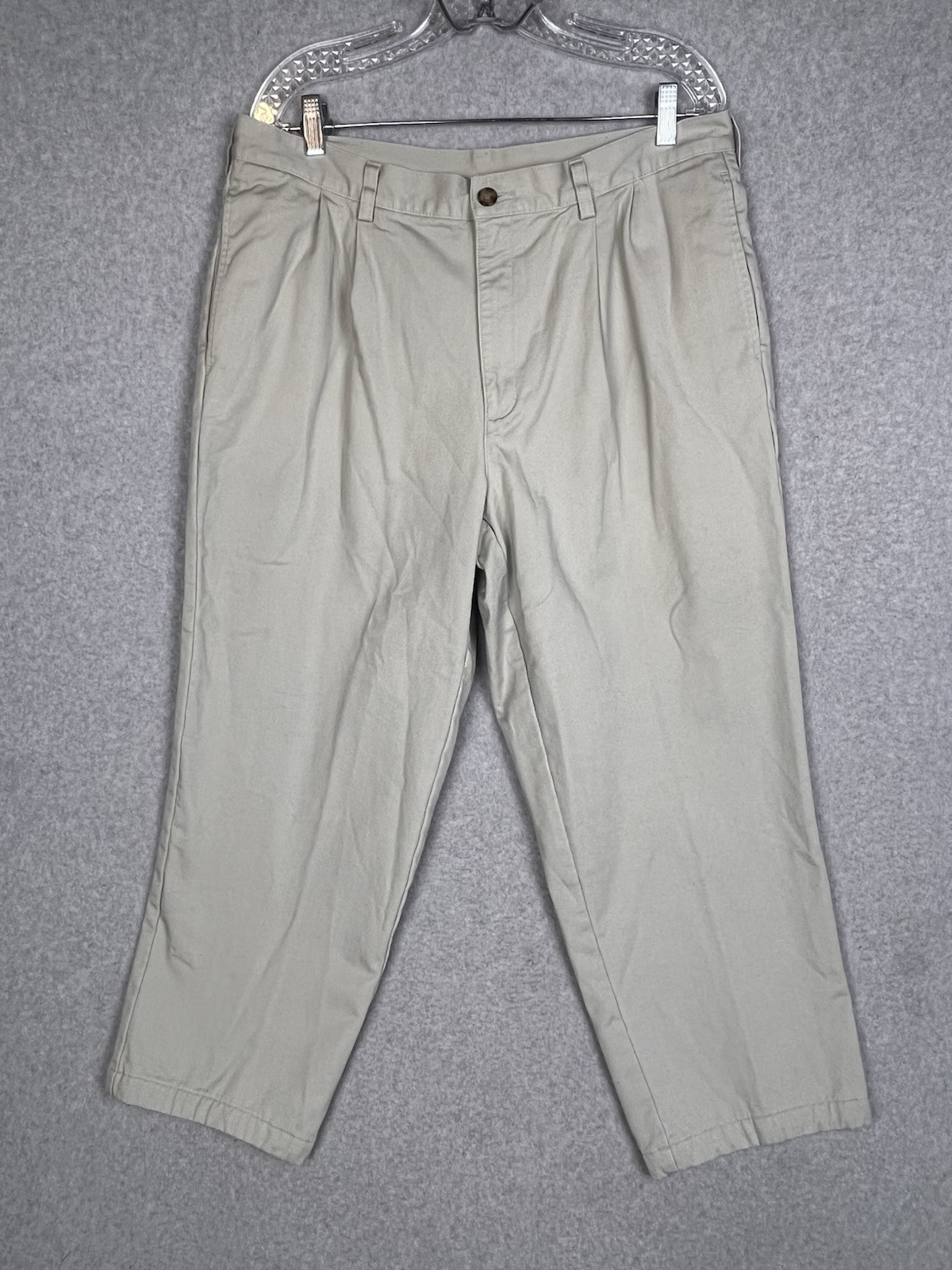 L. L. Bean Flannel Lined Khaki Pants Mens36X29 Beige Natural Fit Chino 0Ak19