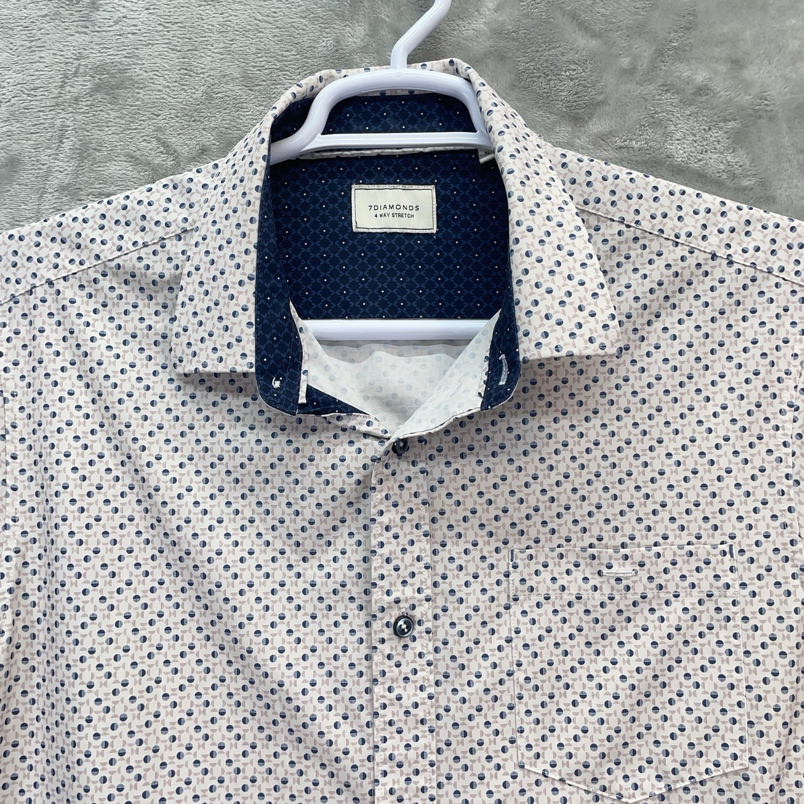 7 Diamonds Shirt Men’s XL 4 way stretch performance Lunar shift print aop woven