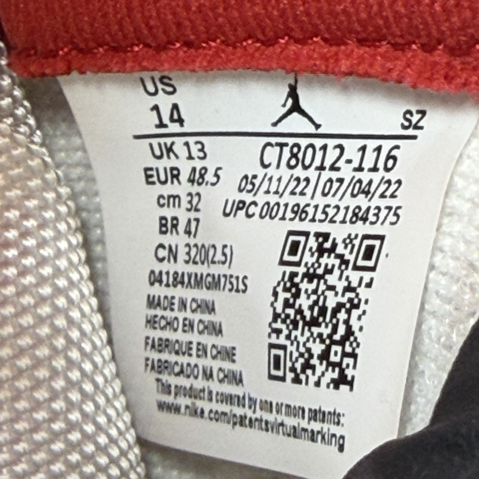 Size 14 – Jordan 11 Retro High Cherry