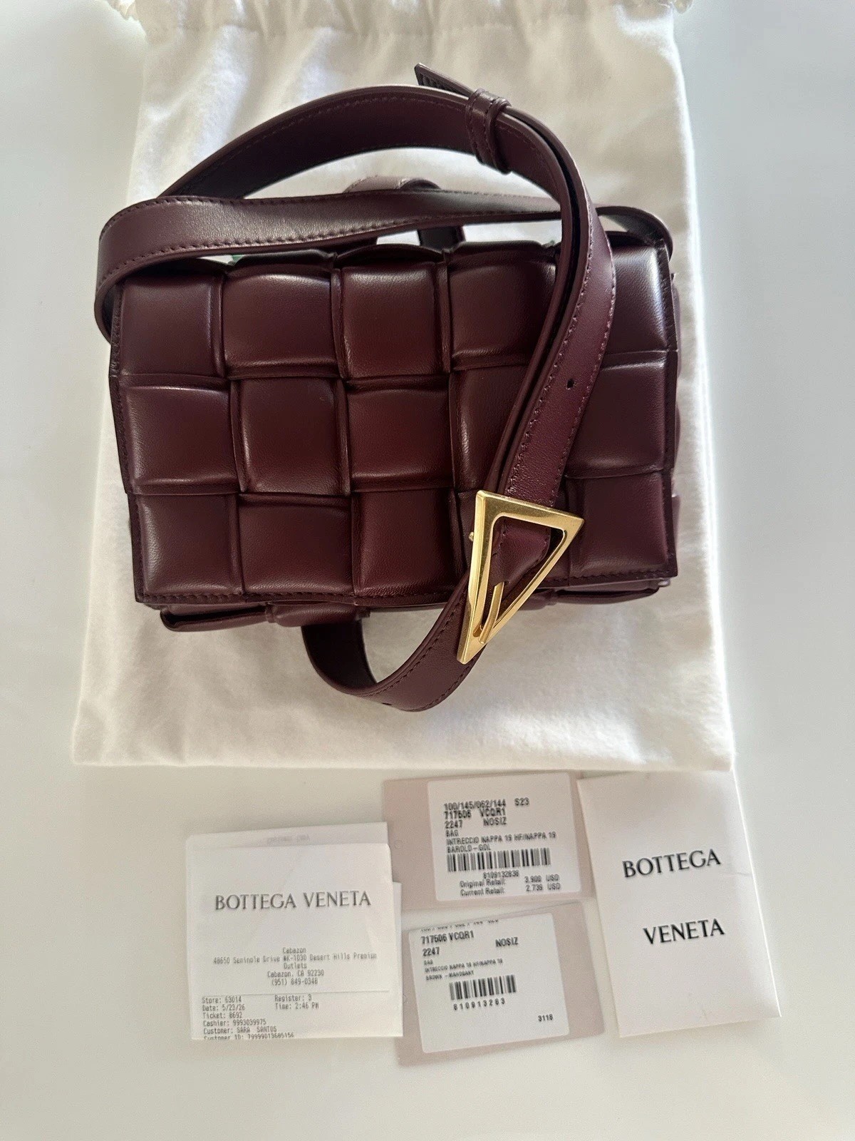 Bottega Veneta Intrecciato Nappa Mini Padded Cassette Crossbody Bag In Barolo