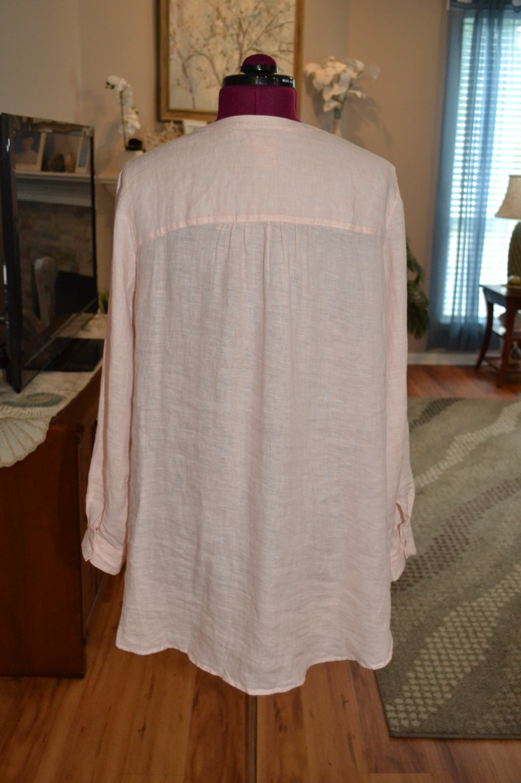 Sigrid Olsen Womens XL Linen Oversized Tunic Pockets Lagenlook Coastal Beachy