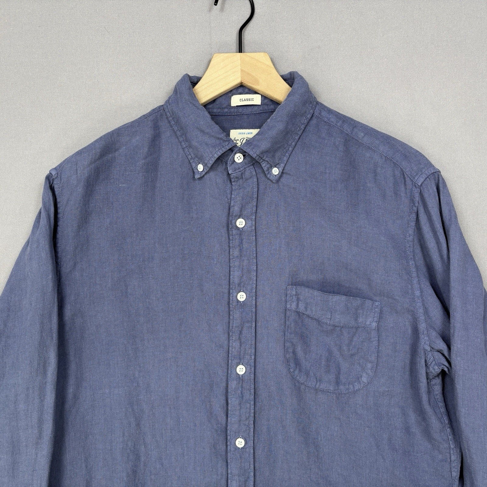 J.Crew Baird McNutt Irish Linen Long Sleeve Shirt Classic M Tall Button Front