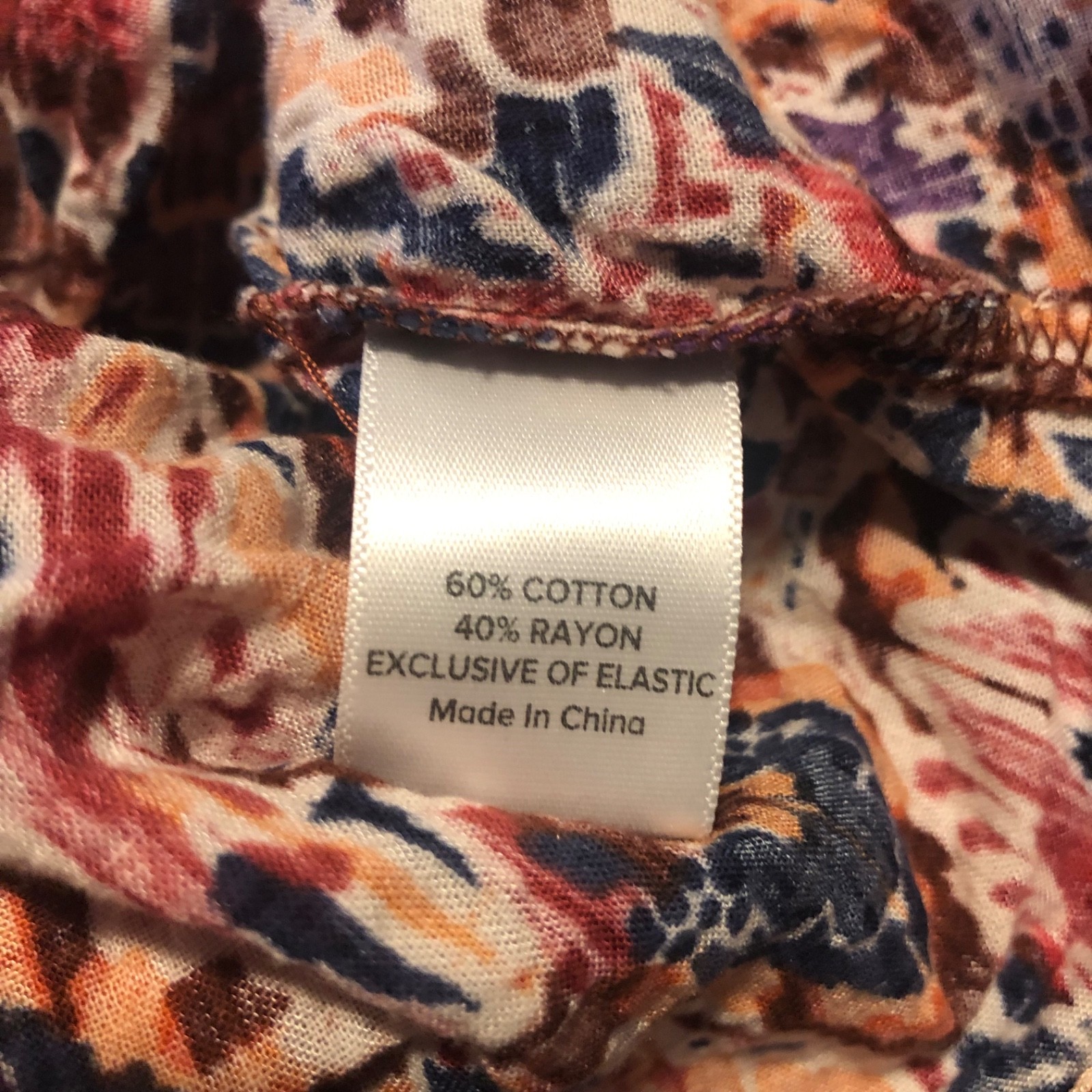 Evereve Multicolor Abstract Ikat Print Blouse Women’s Size XL Art Boho Retro 70s