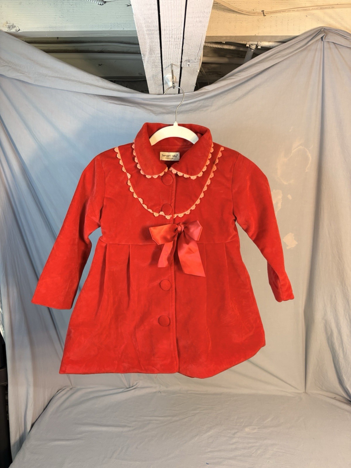 Samgami Baby Red Velvet Coat Size 24 Months