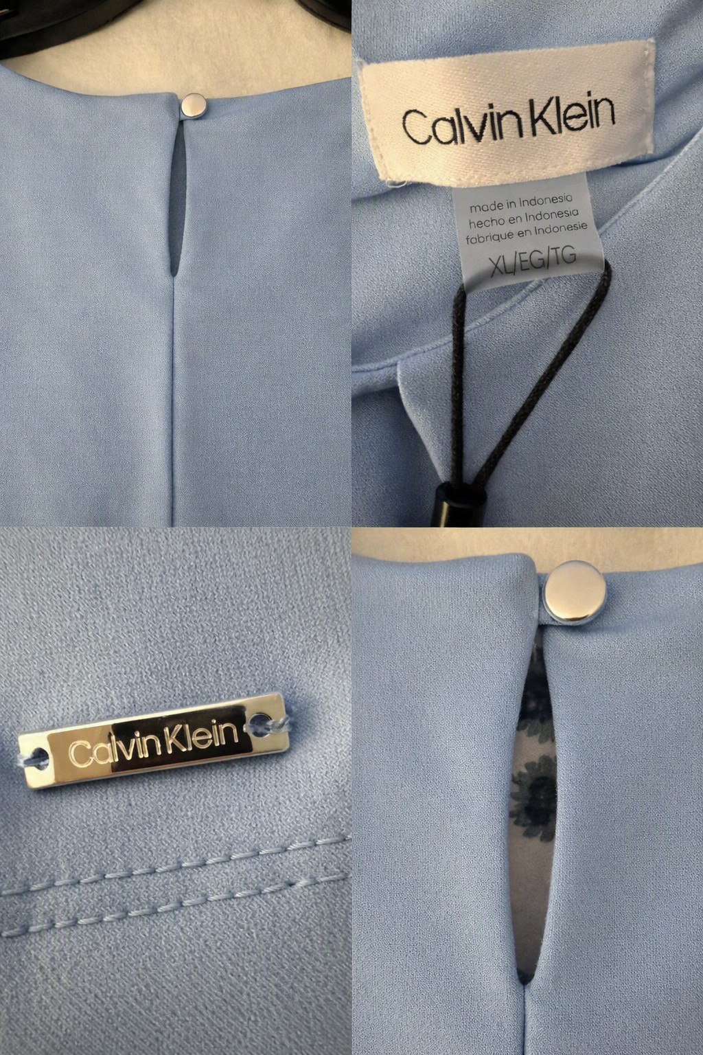Calvin Klein Women’s Sleeveless Baby Blue Shirt Size XL