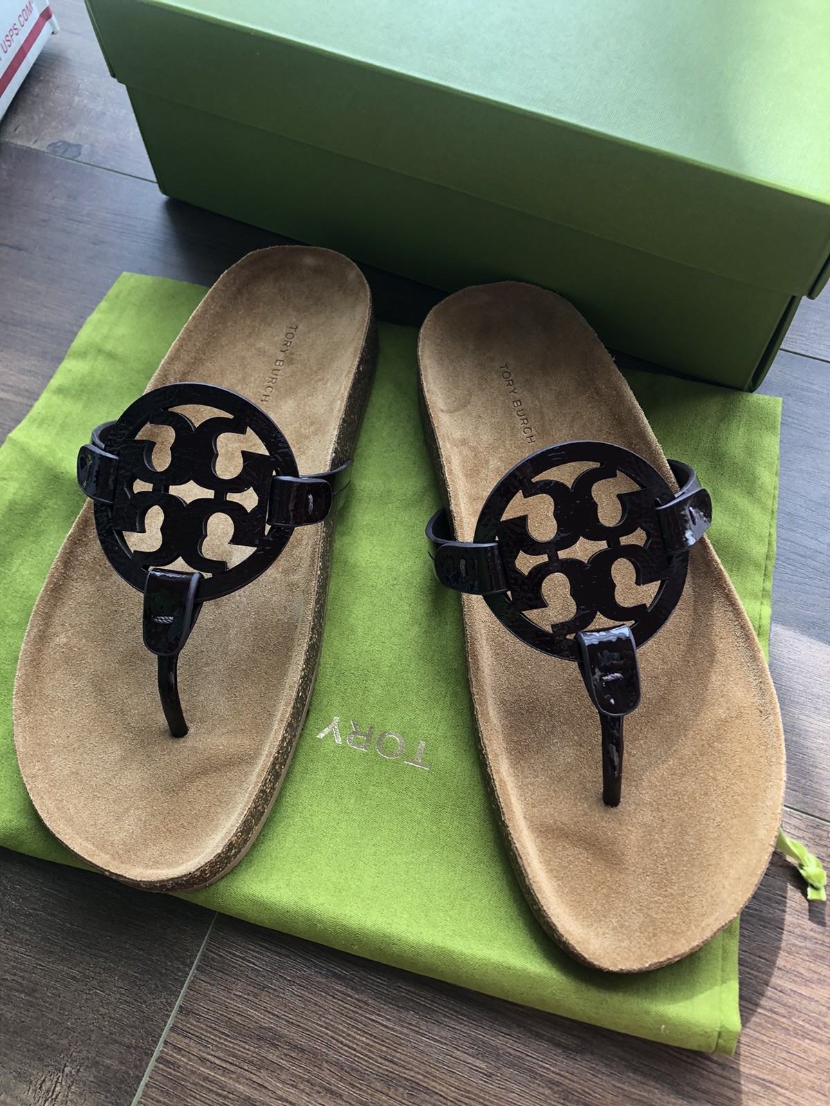 New Tory Burch Miller Cloud Plum Various Sizes Leather Sandals