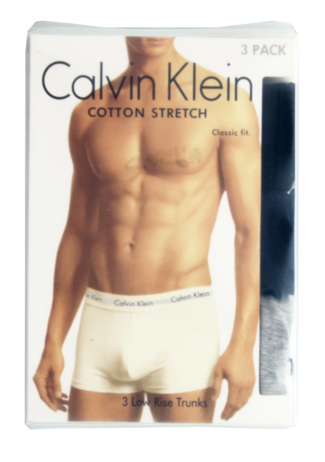 Calvin Klein Low Rise Underwear Trunks, Mens Classic Fit, Cotton Stretch, 3 pack