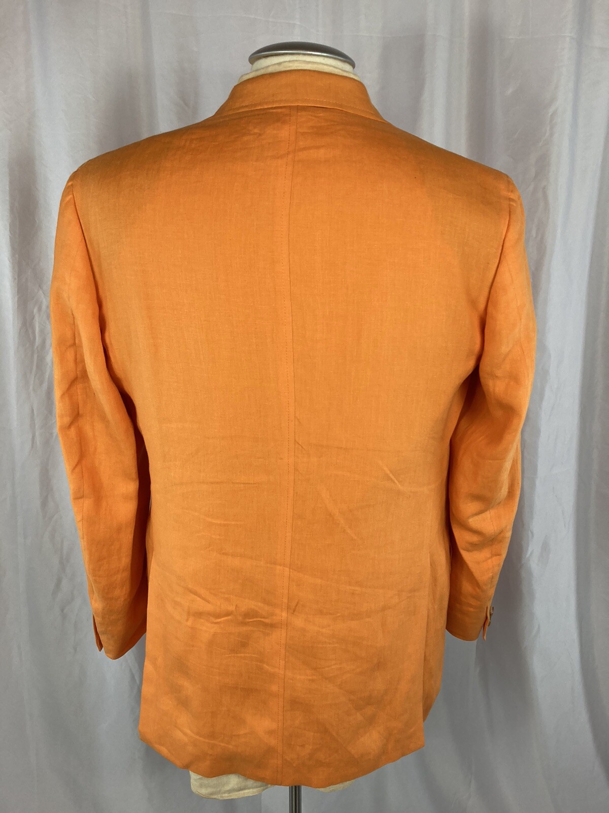 Etro Blazer Orange 50 3 button D Vent 100% Lino Italy