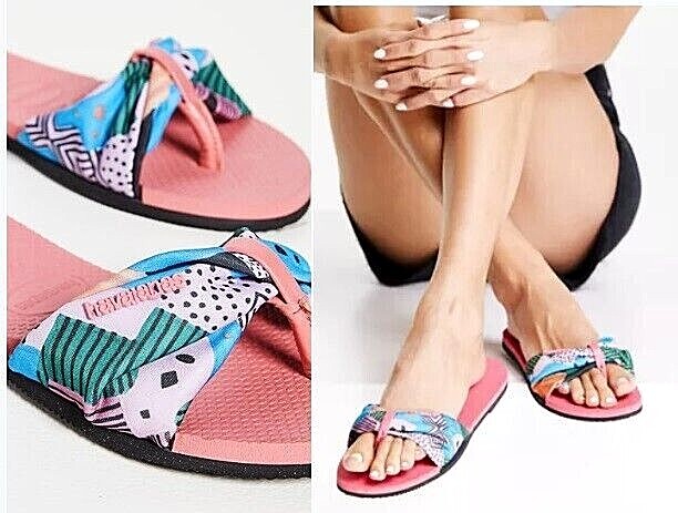 HAVAIANAS You St. Tropez Pink Beach Pool Spa Flip Flops Sandals Womens 7 8 US