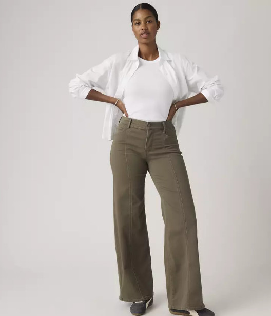 NEW LEVI’S 318 Seamed Wide-leg Women’s Jeans, Canteen – Brown