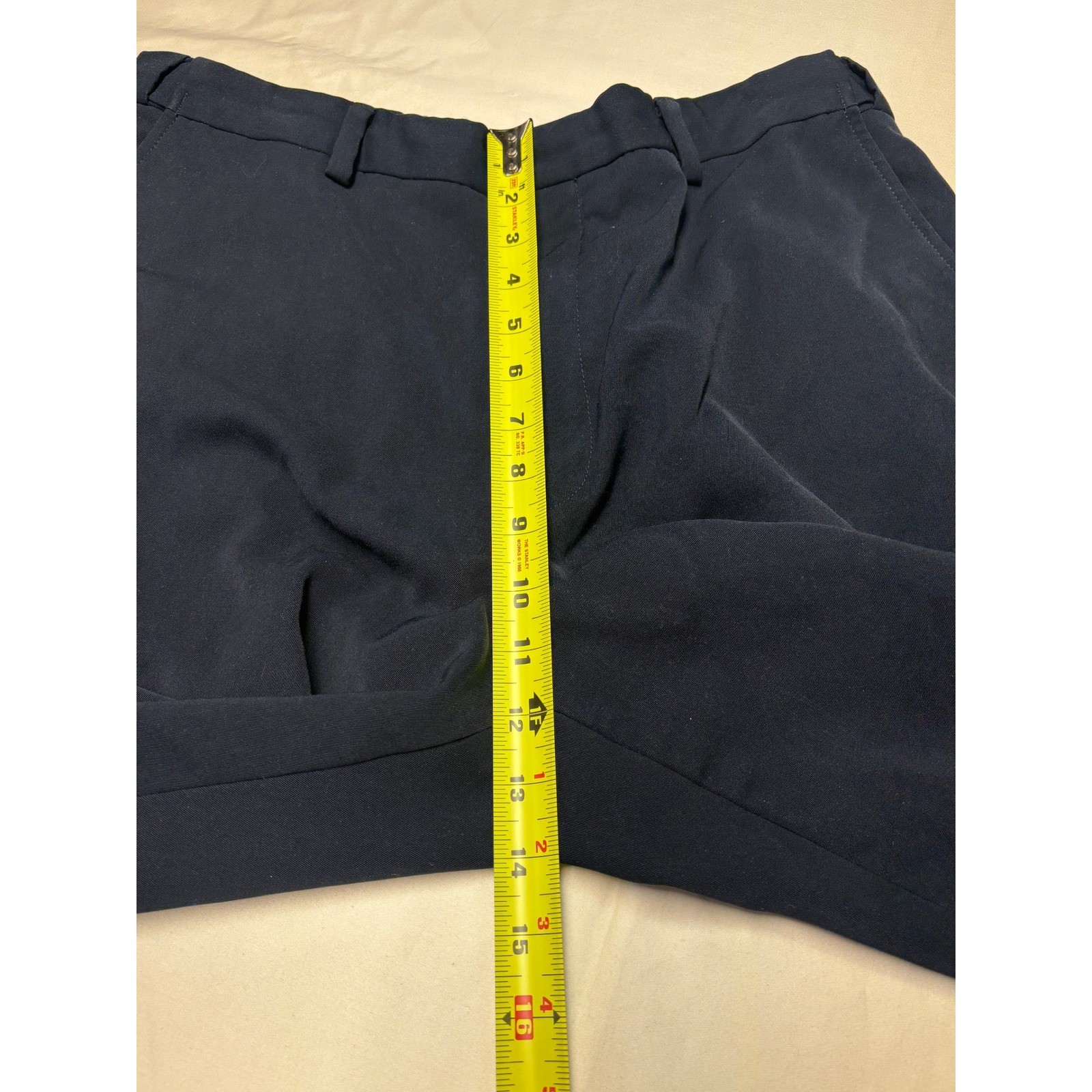 LL Bean Mens Navy Polyester Dress Pants Waist 36 Inseam 30 Flat Front YKK Zip