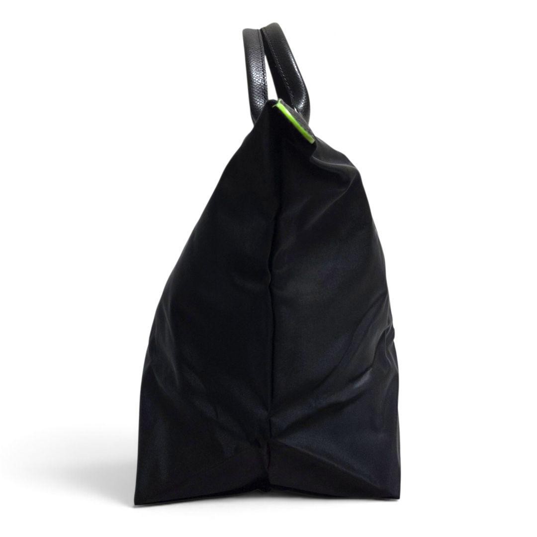 Longchamp Pliage L Tote Bag Black, W17-22.4 x H13.8 x D8.7 in, Used