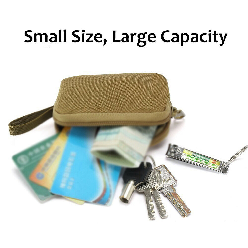 Tactical Molle Pouch EDC Card Bag Wallet Key Holder Money Case Pack Earphone Bag
