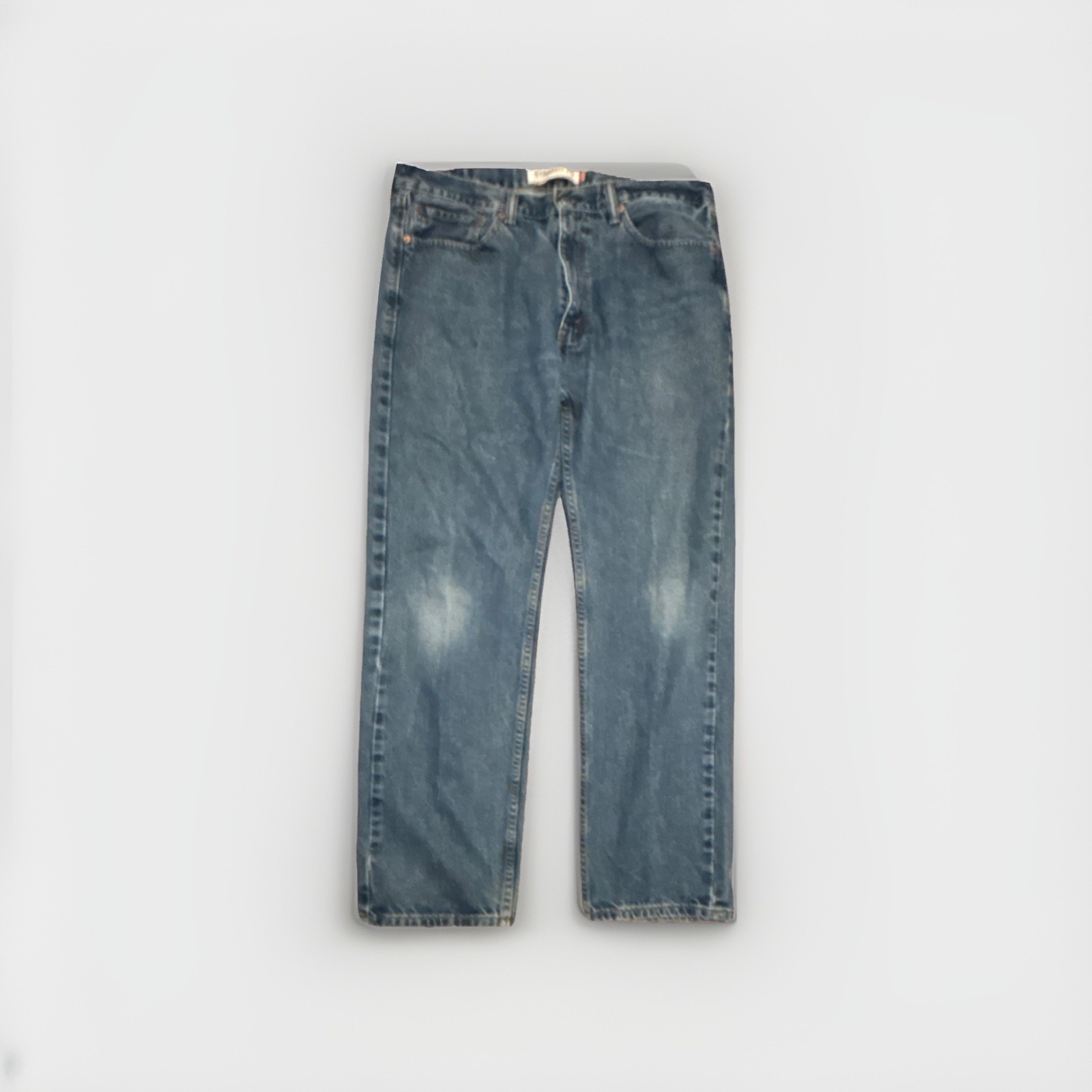Levi’s Straight Fit Blue Denim Jeans Cotton Logo Button Zip 5-Pocket 500 Series