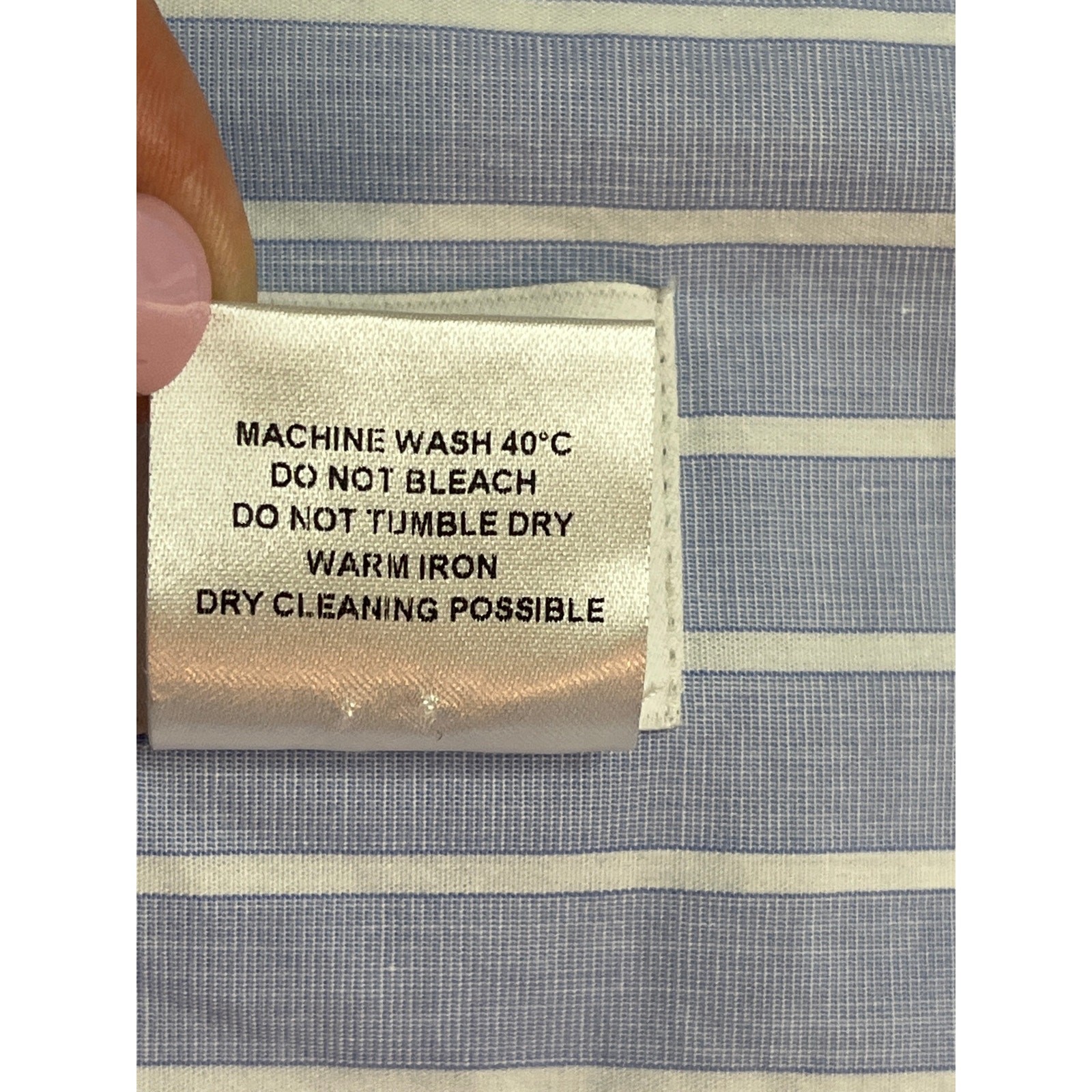 MADELEINE Mode GmbH Blue & White Striped Button Up 3/4 Sleeve Shirt | Size 16