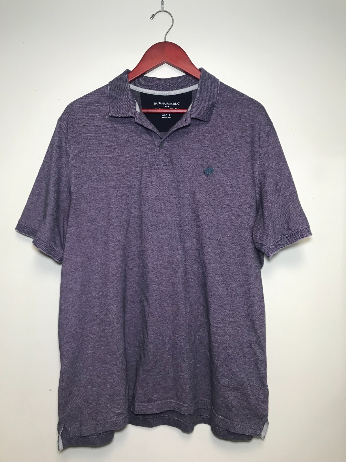 Polo Banana Republic Casual Shirt Short Sleeve Purple 100% Cotton Men’s XL