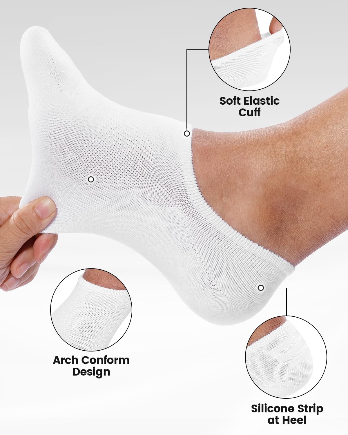 6× Men’s Summer No Show Socks Low Cut Anti-slid Casual Invisible Liner Socks USA