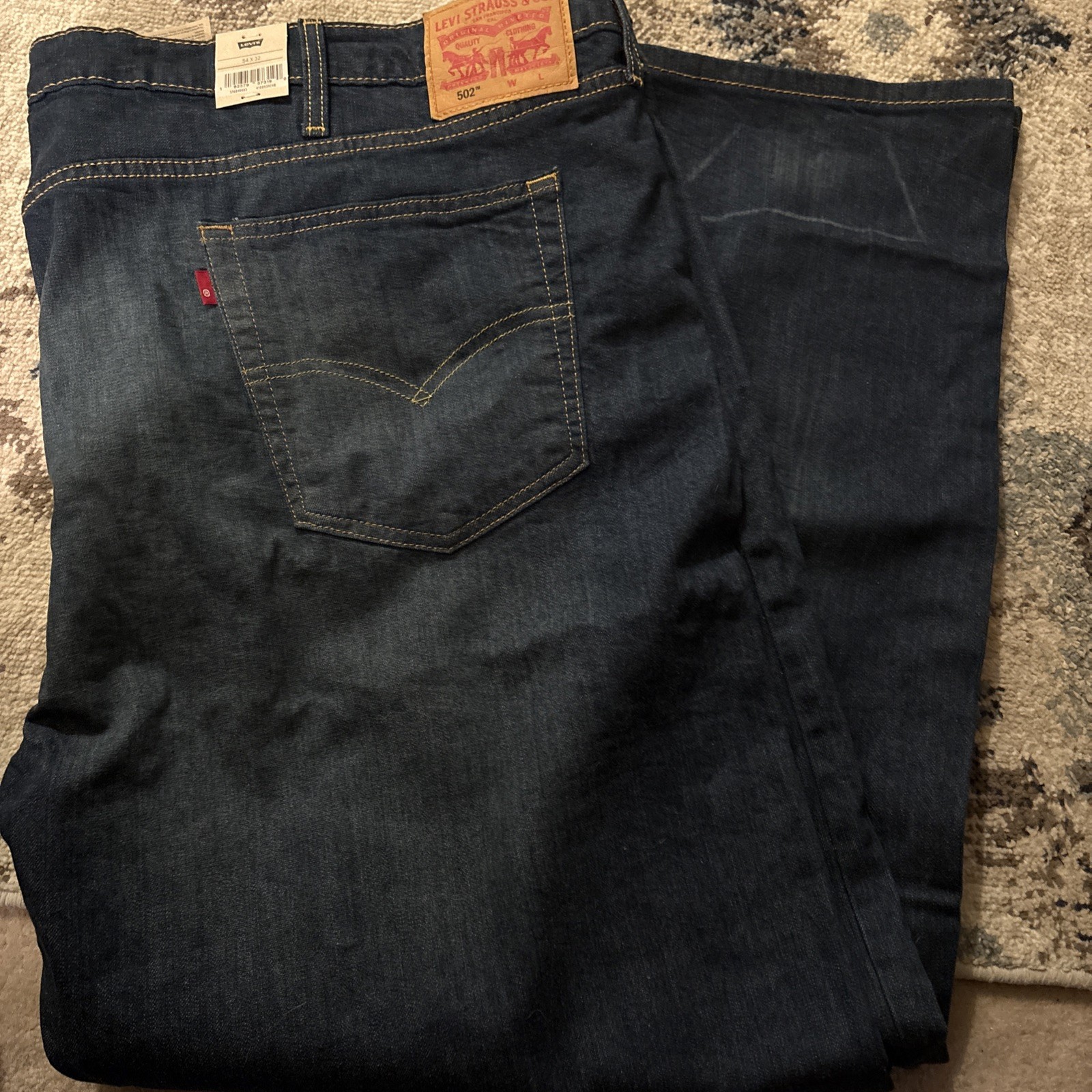 Levi’s 502 Jeans 54×32 Big & Tall Dark Wash Straight Leg NWT