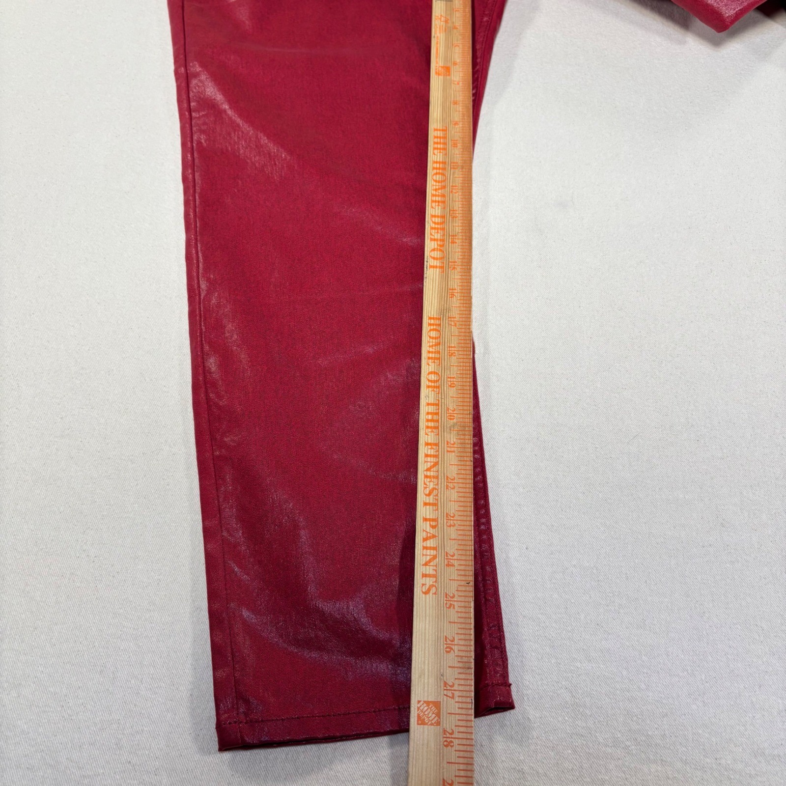 ASOS Curve Denim Red Faux Leather Pants High Rise Women Size US Size 18 NEW