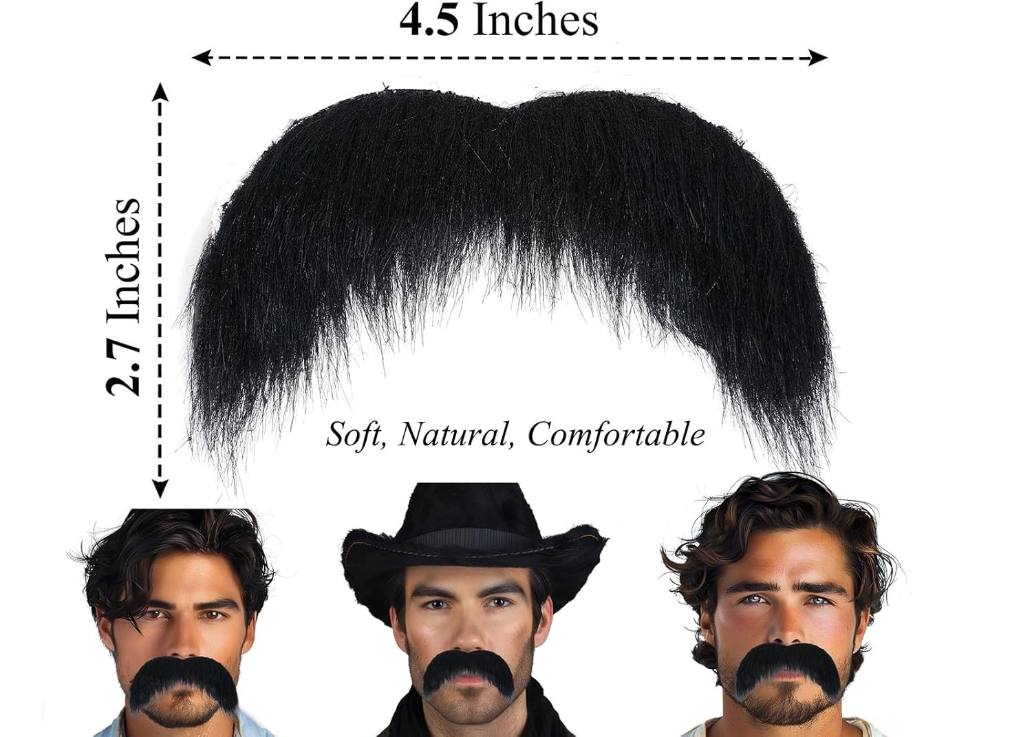 Self Adhesive Fake Mustache Party Realistic False Facial Hair Costume