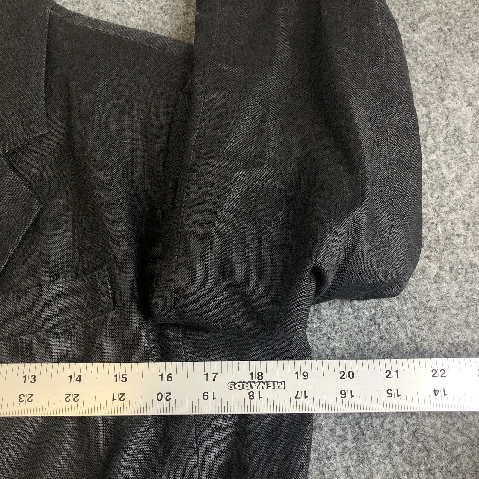 Eddie Bauer Womens Small Petite Black Jacket Blazer 100% Linen Preppy Minimalist