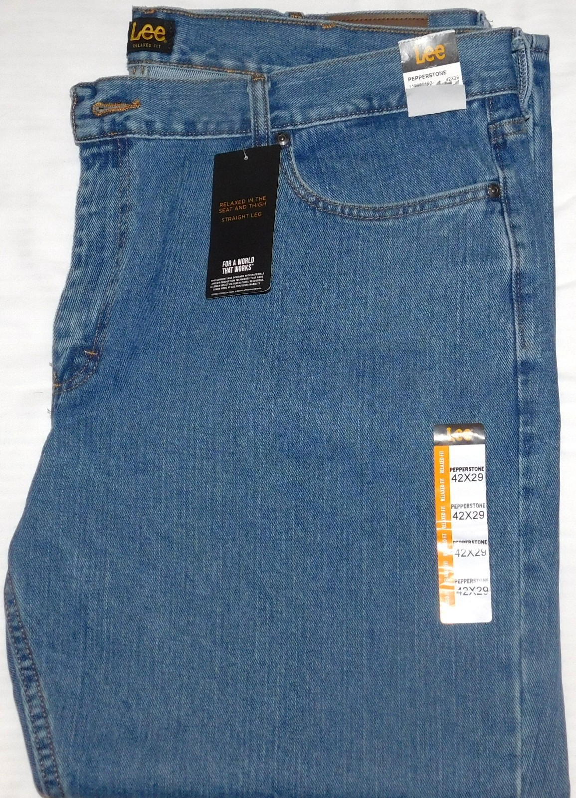 LEE Relaxed Fit Straight Leg Jeans Relaxed Seat & Thigh At Waist Pepperstone Blu