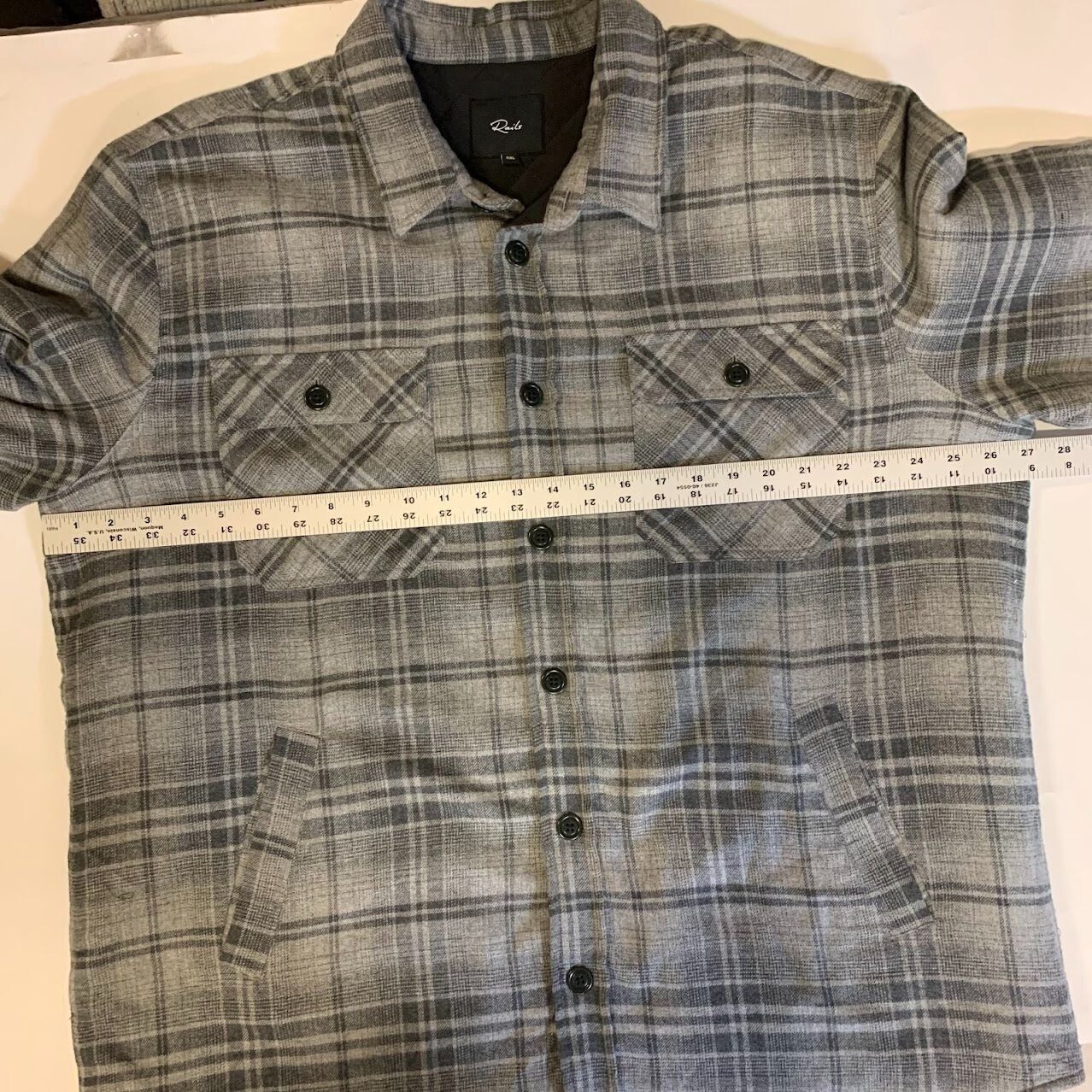 Rails Men’s Worthing Button-up Lined Flannel Shirt Jacket in Grey Melange SZ XXL