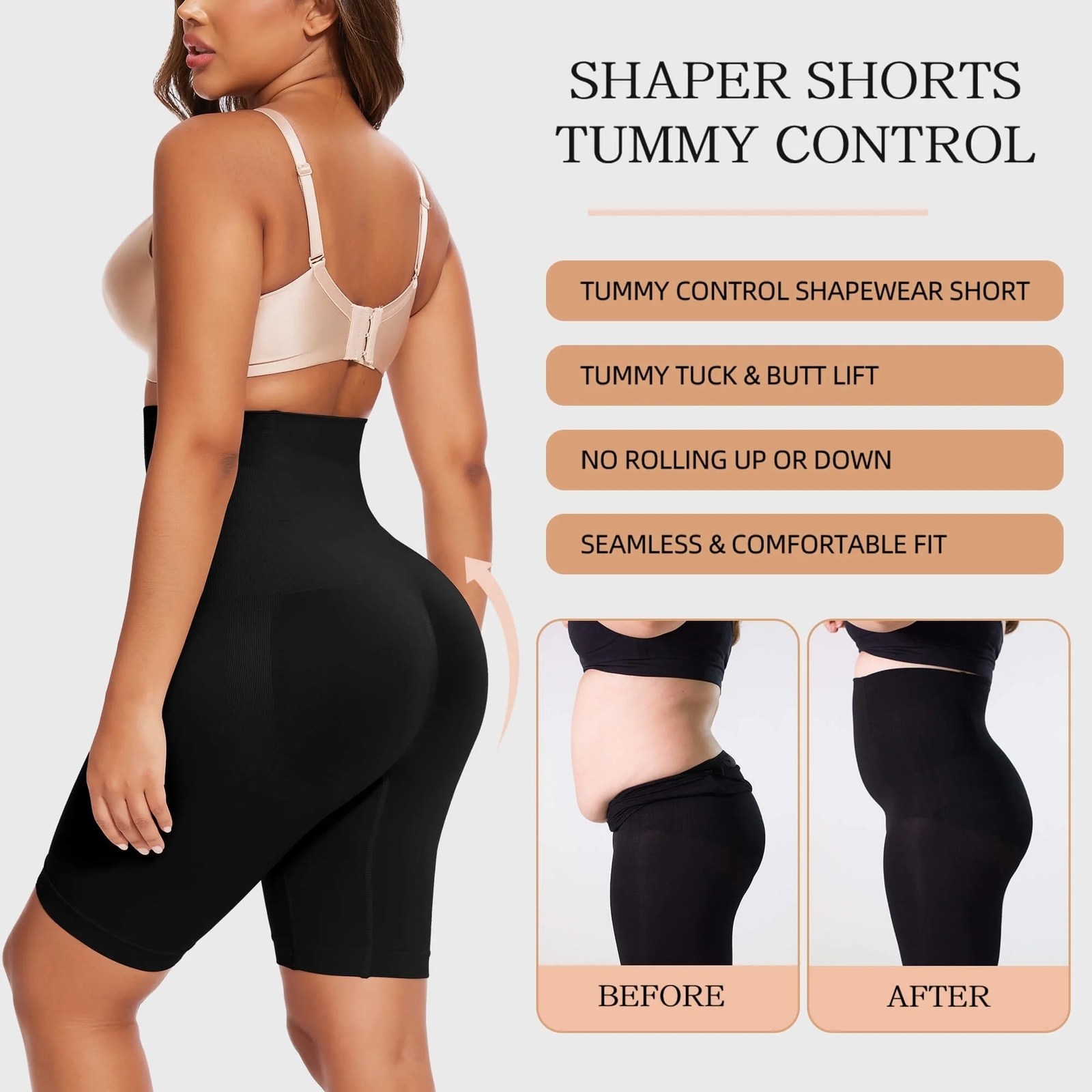 2 Pack Women Slim Tummy Control Shapewear Shorts Body Shaper High Waist Pants US