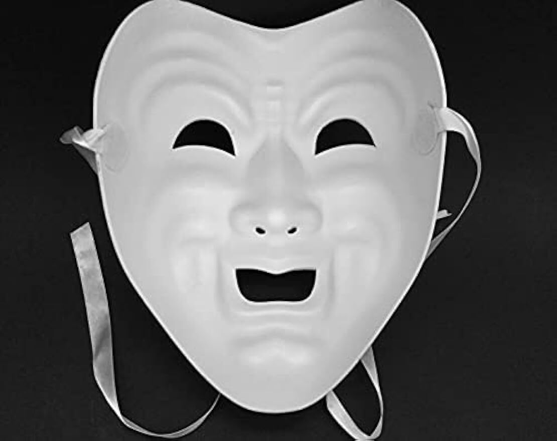 Blank DIY Masquerade Comedy Tragedy Mask Unisex Adult Performance Play Halloween