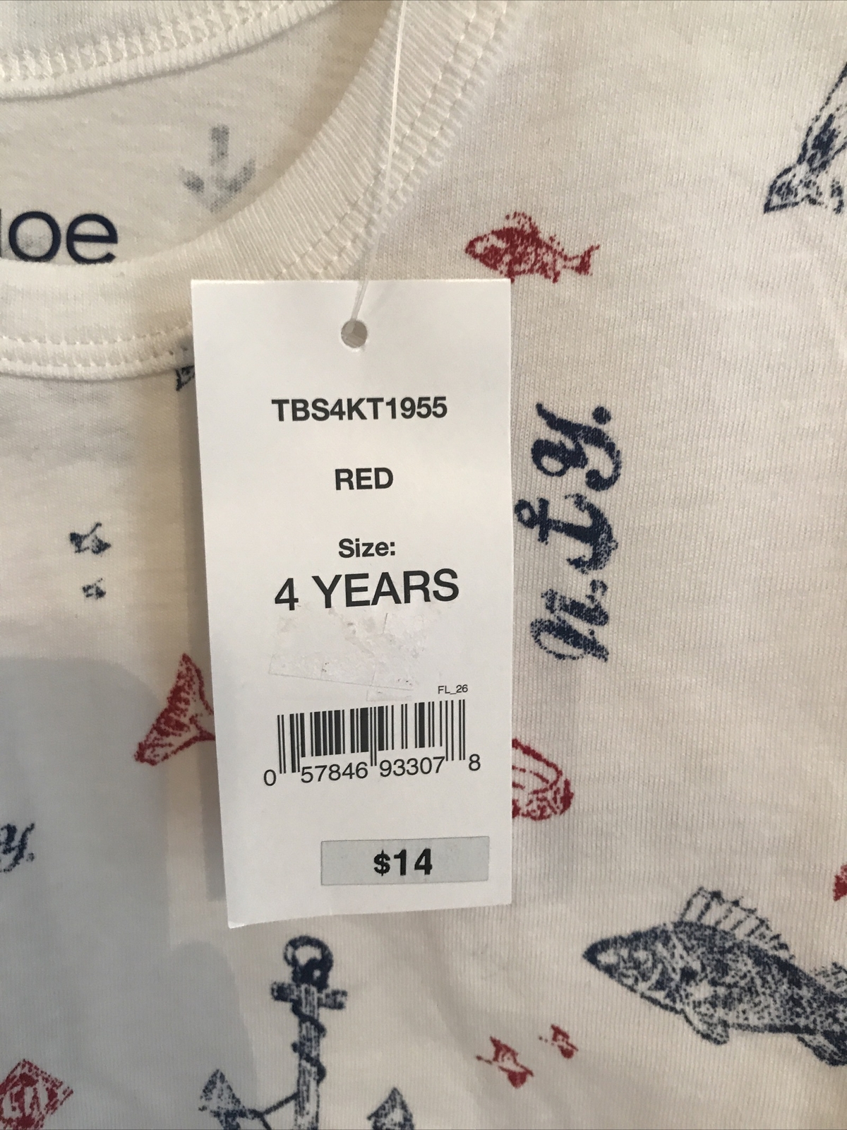 Joe Fresh T-Shirt Size 4 Years White/Red Retail’s $14(5hmbx-17-13)