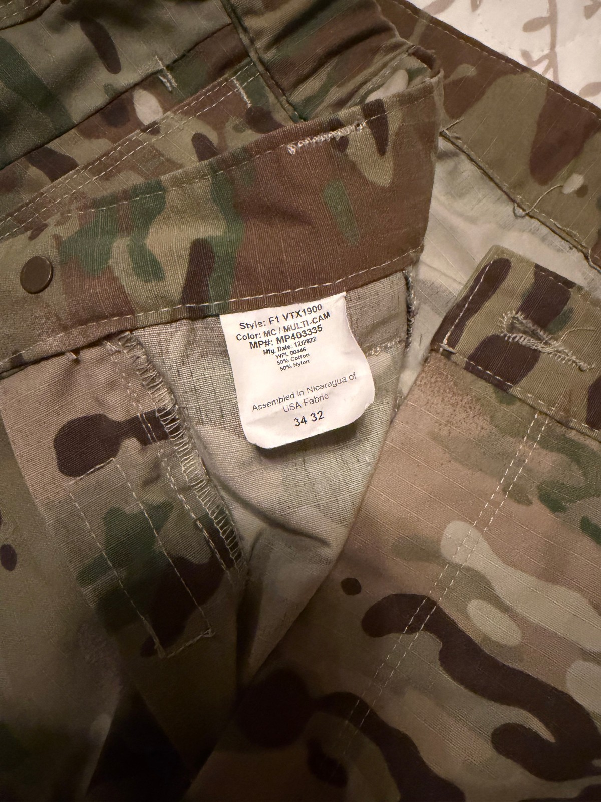 Vertx Pants Mens 34×32 Multicam Camo Cargo Recon Tactical Military Ripstop Green