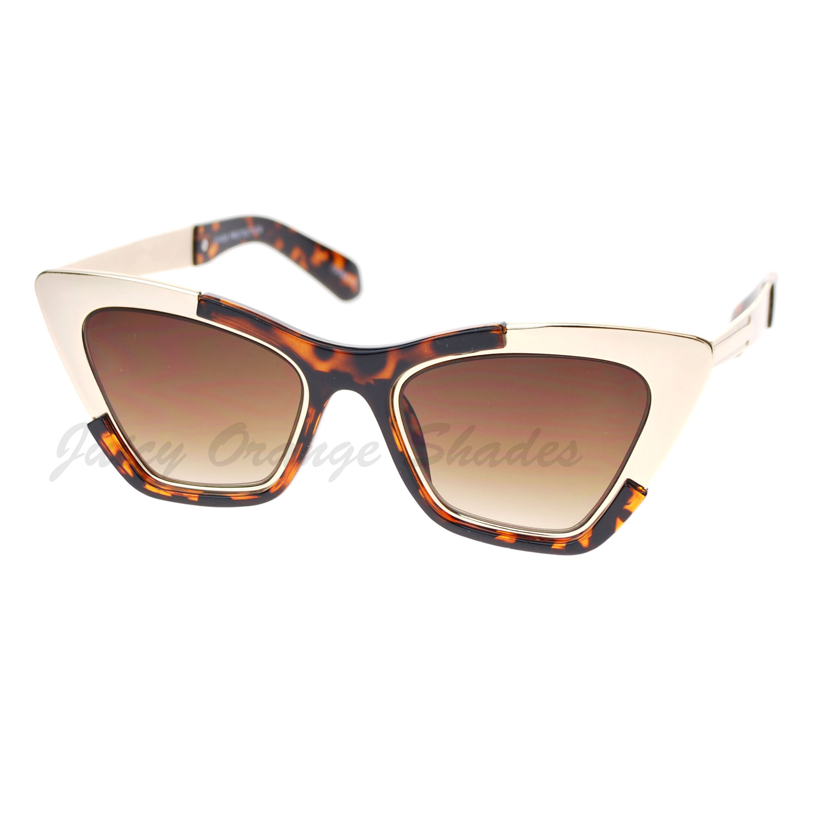 Retro Designer Sunglasses Trapezoid Cateye Runway Fashion Shades