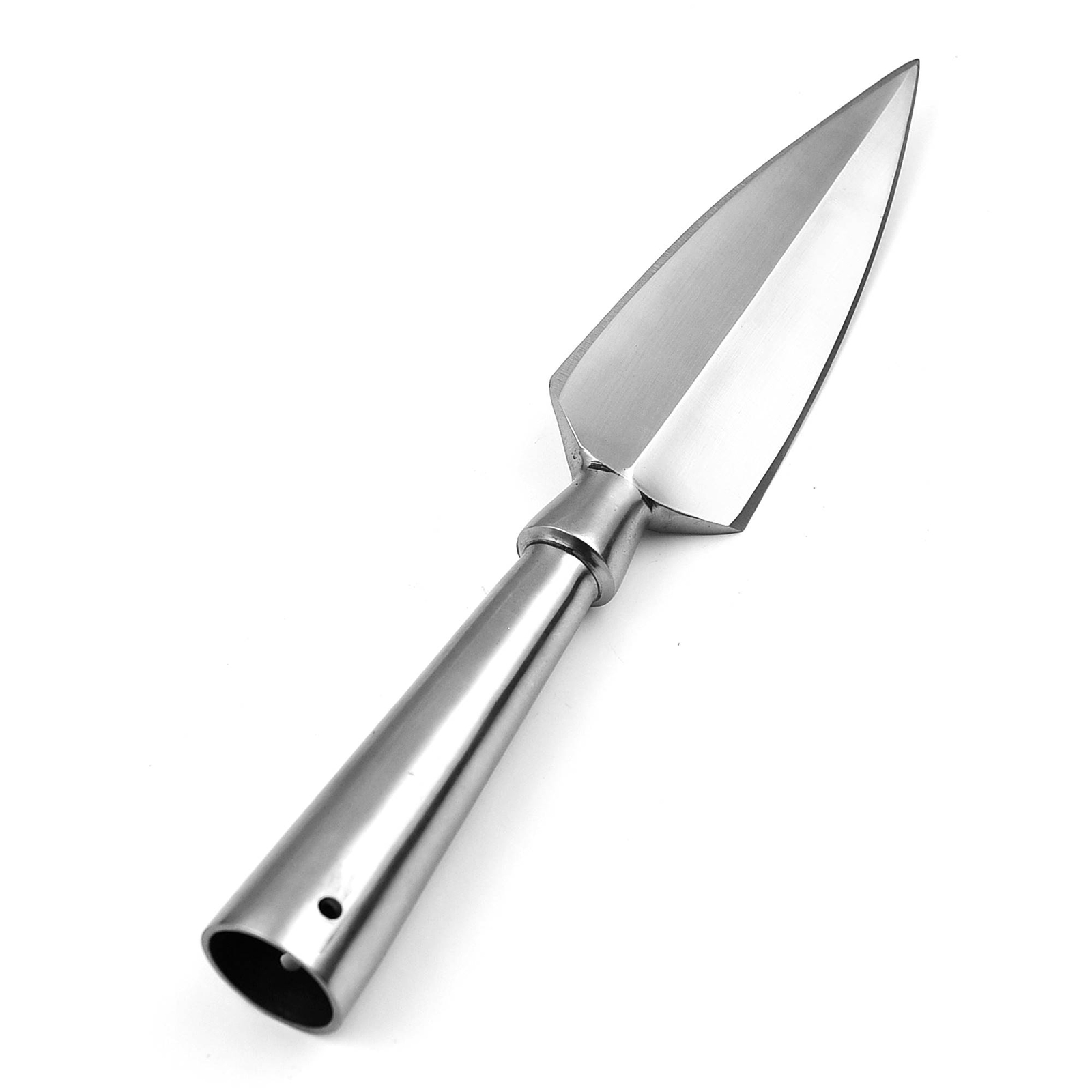 Bloodborne Raider High Carbon Steel Leaf Shaped Sharpened Spear Head Silver