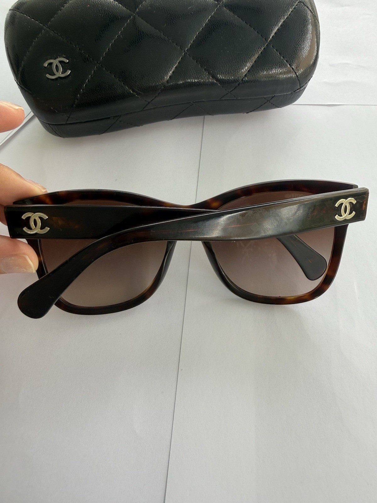 CHANEL Square Tortoise Sunglasses Brown Gradient