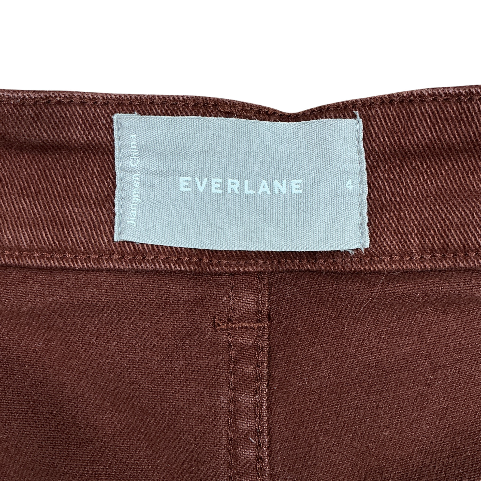 Everlane The Utility Barrel Pants Womens sz 4 Denim Jeans Rosewood Brown Organic