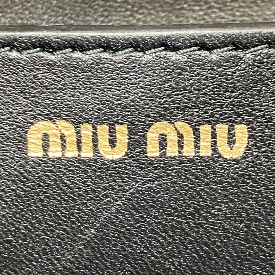 Miu Miu Matelasse Brown Leather Crystal Shoulder Bag 5BH095 Womens [0m