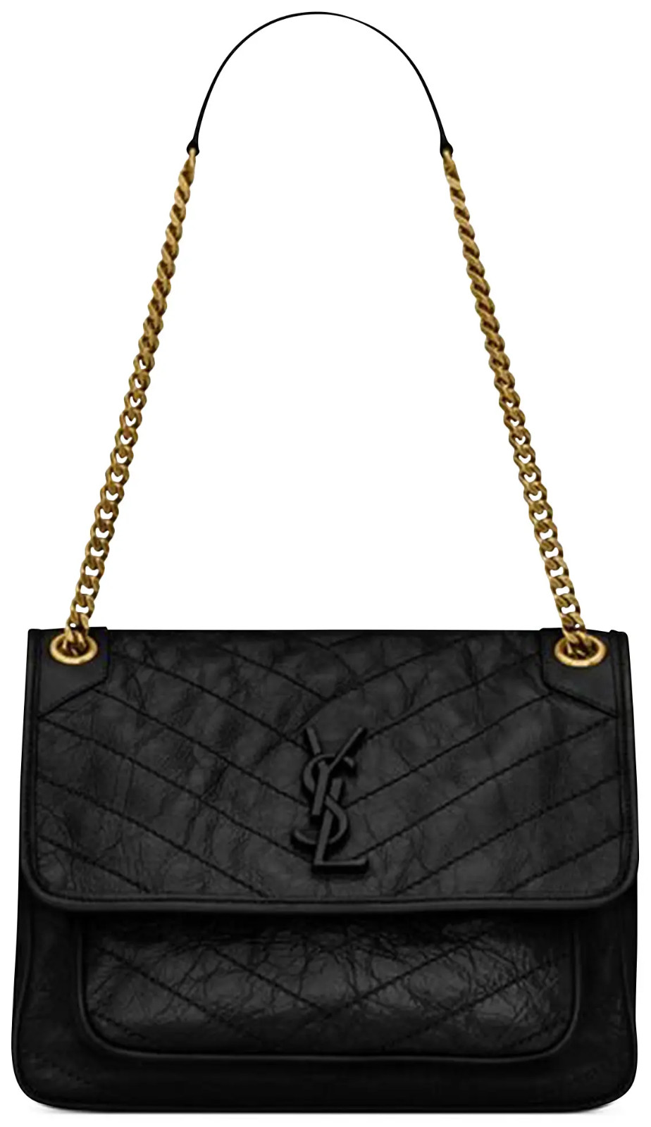 YSL NIKI MEDIUM IN QUILTED VINTAGE LEATHER SHOULDER BAG. ITEM# 633158 0EN07 1000