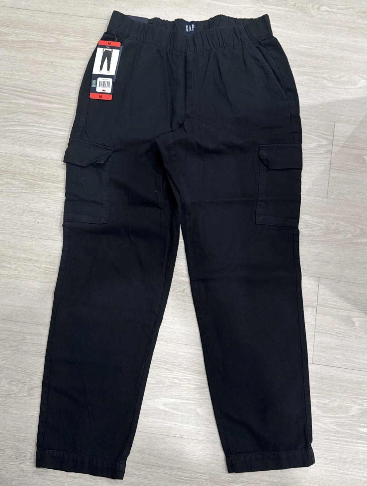 GAP Twill Cargo Pants Joggers Black Size Medium #1826419 New Women’s