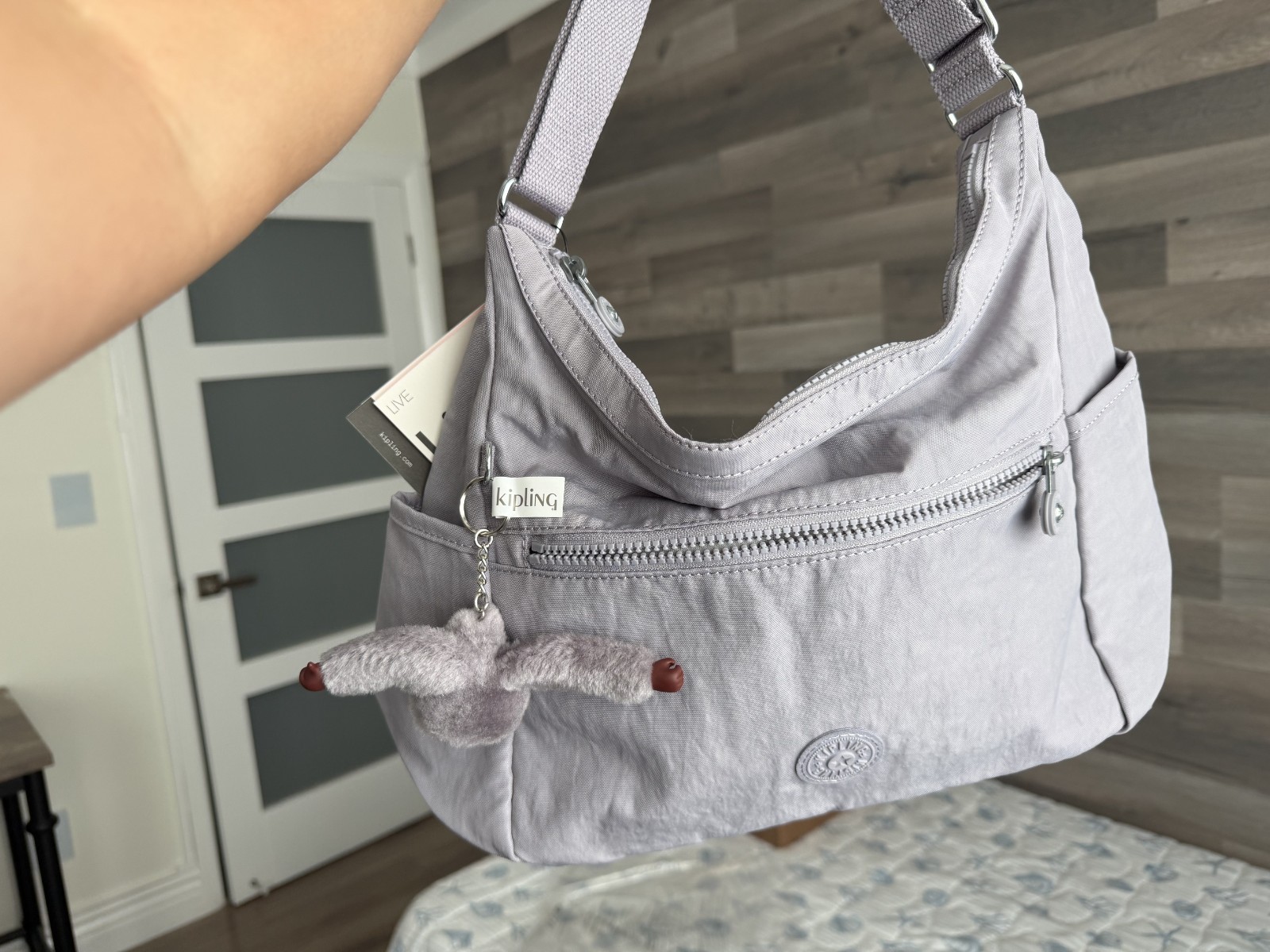 Kipling Alenya Crossbody Bag – DOVE GRAY – Nylon Everyday Travel Purse BRAND NEW