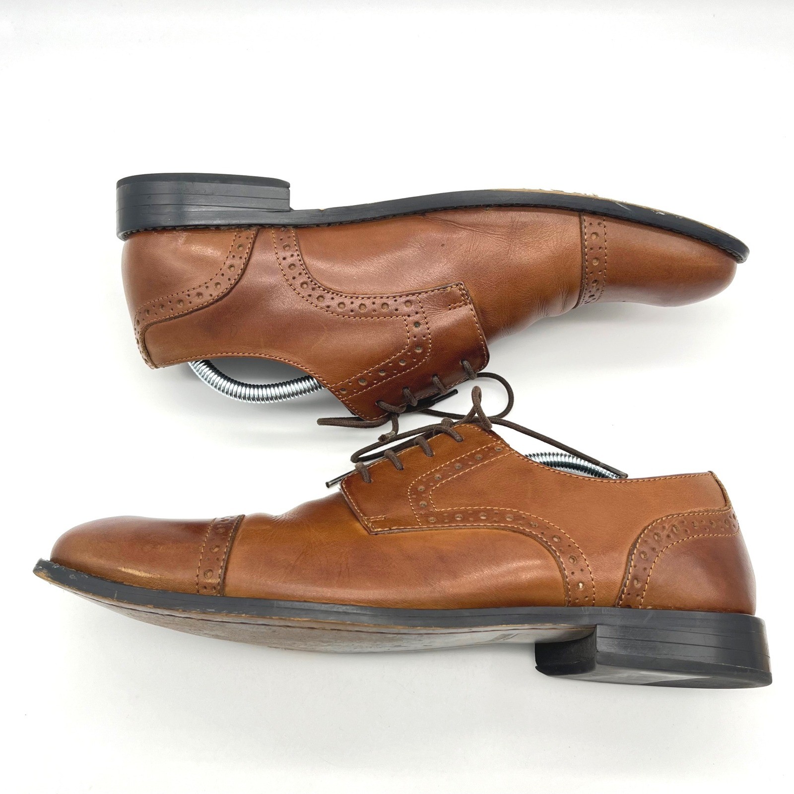 Stacy Adams Mens Brown Leather Cap Toe Oxford Dress Shoes Size 9.5 M 24858