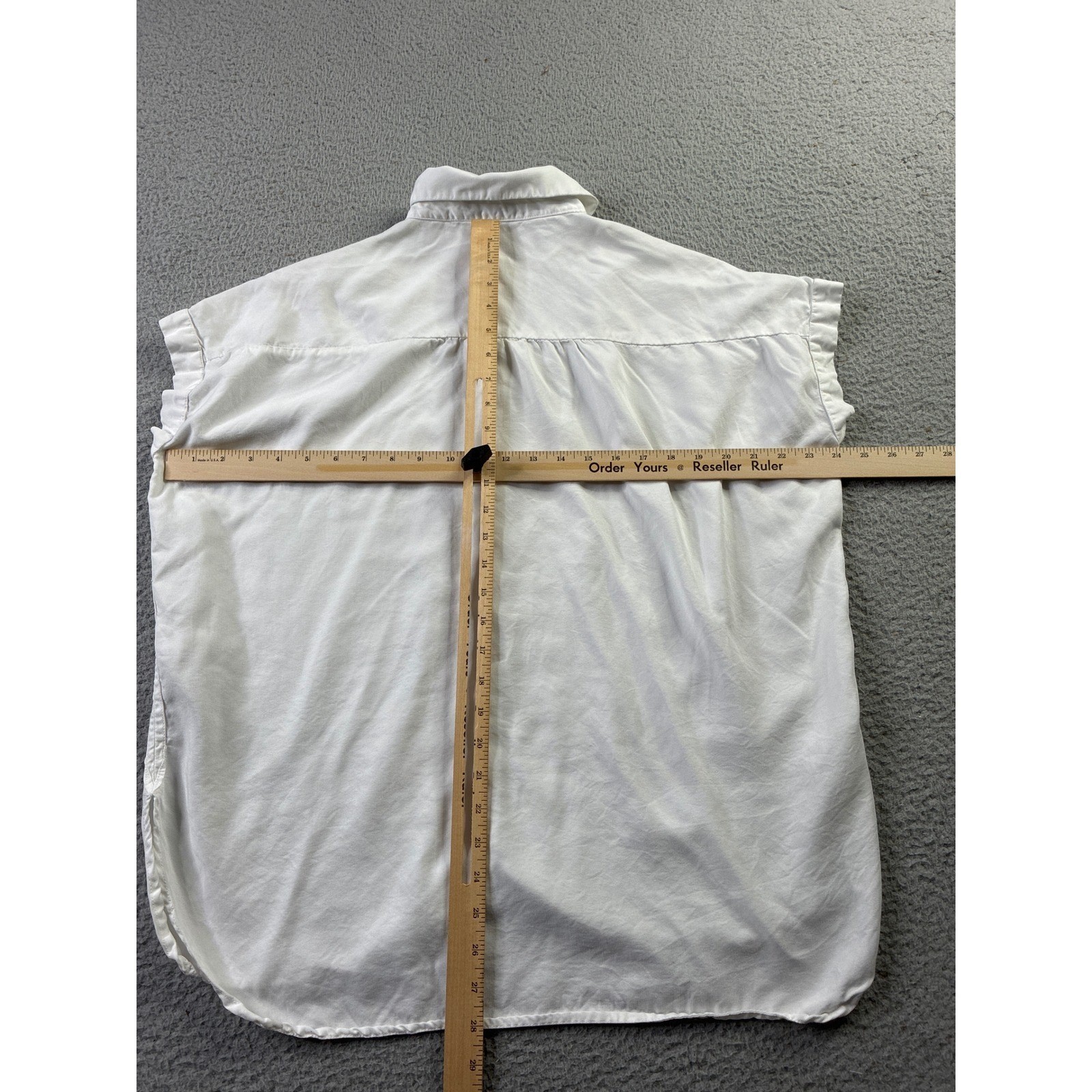 Quince Vintage Wash Tencel Camp Shirt White Short Sleeve Button Down Womens MED