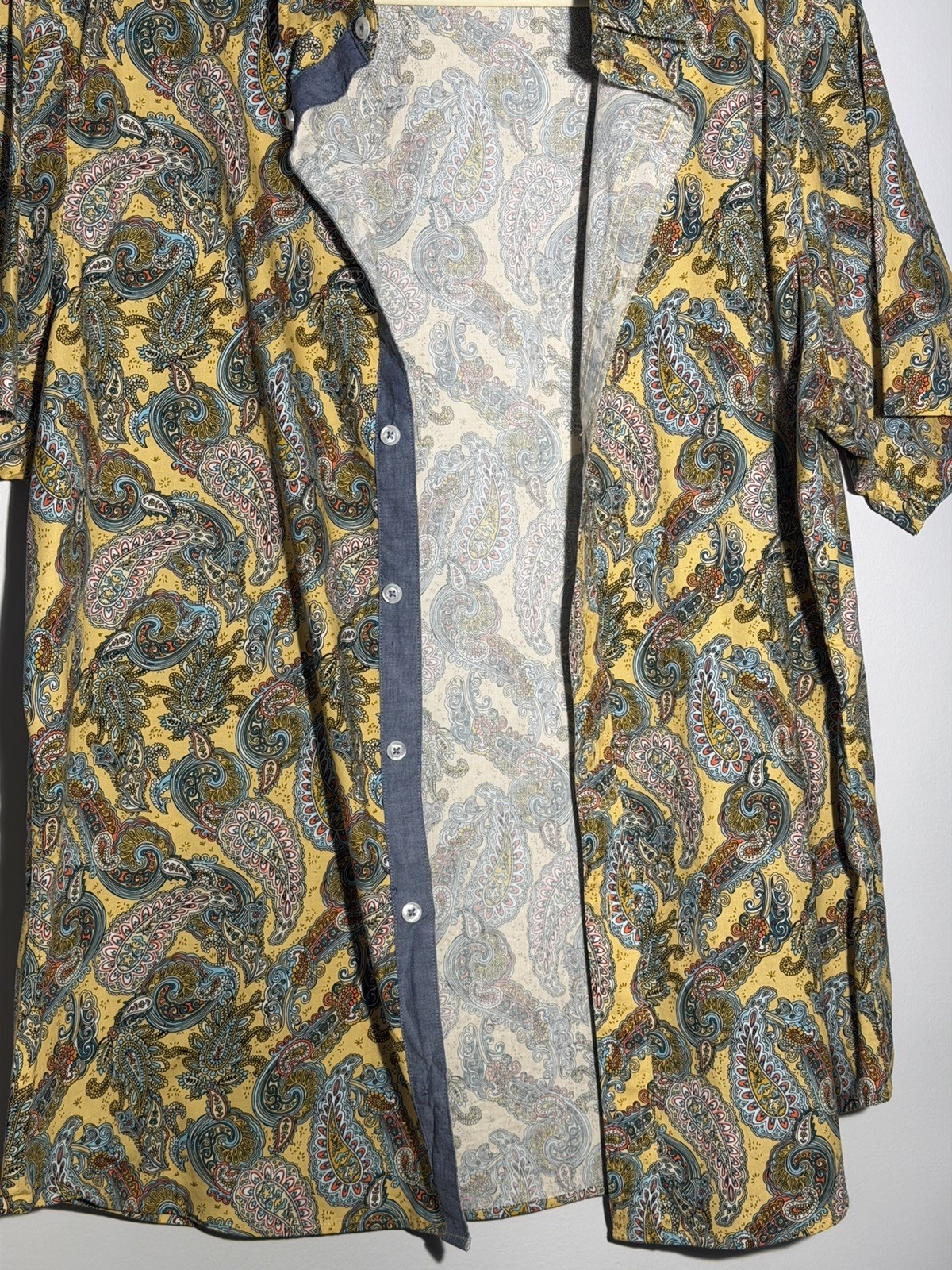 Cremieux Men Paisley Short Sleeve Button Up Shirt XL Maximalist Statement 70s